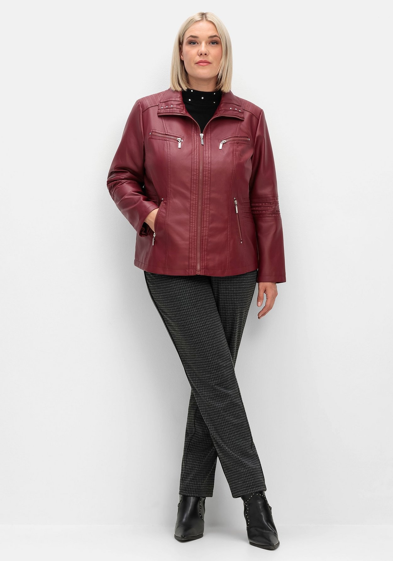 Sheego Lederimitatjacke »Bikerjacke im Bikerlook«