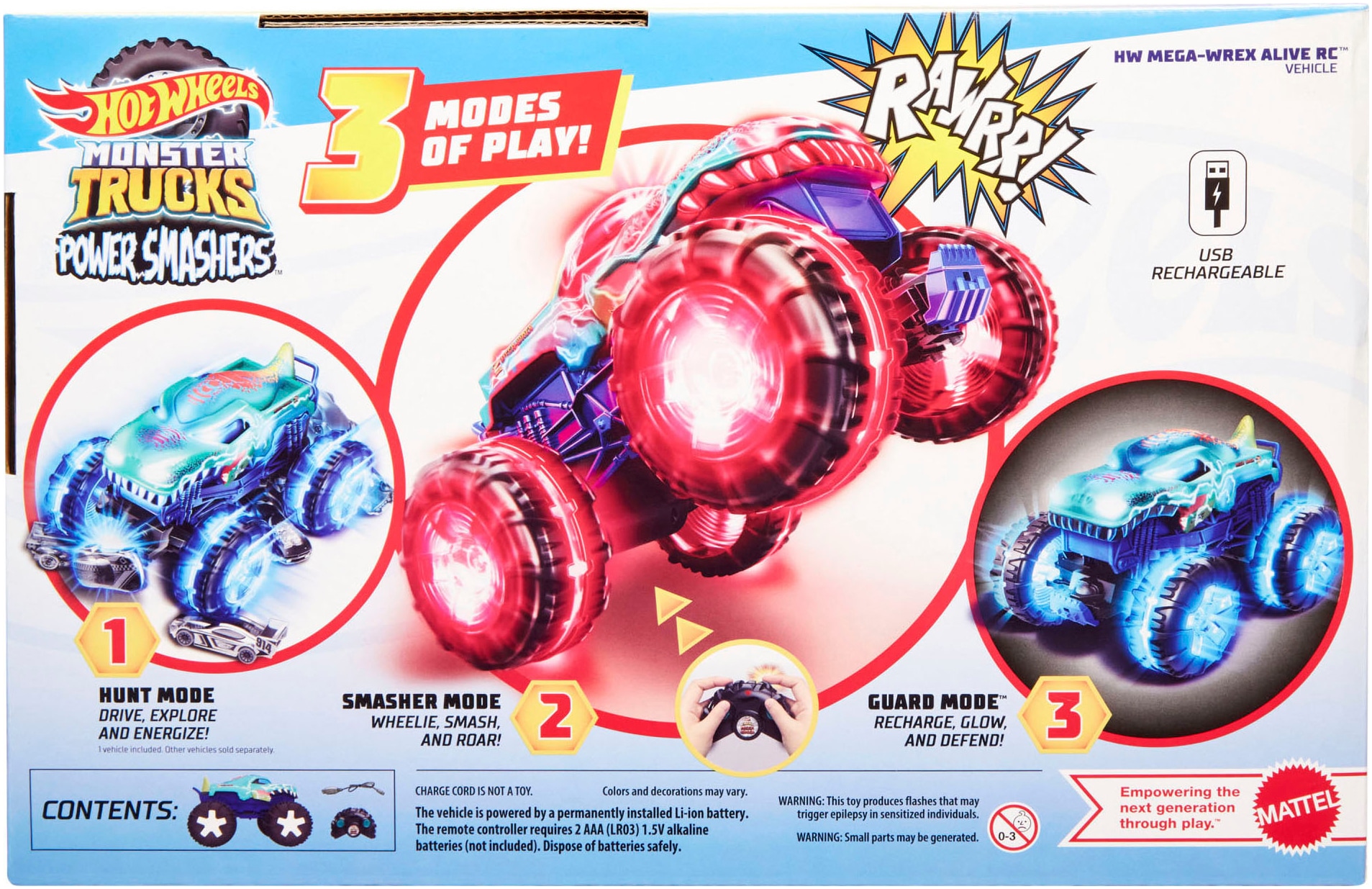 Hot Wheels RC-Monstertruck »Monster Trucks Mega-Wrex Alive-Fahrzeug«, mit Licht und Sound