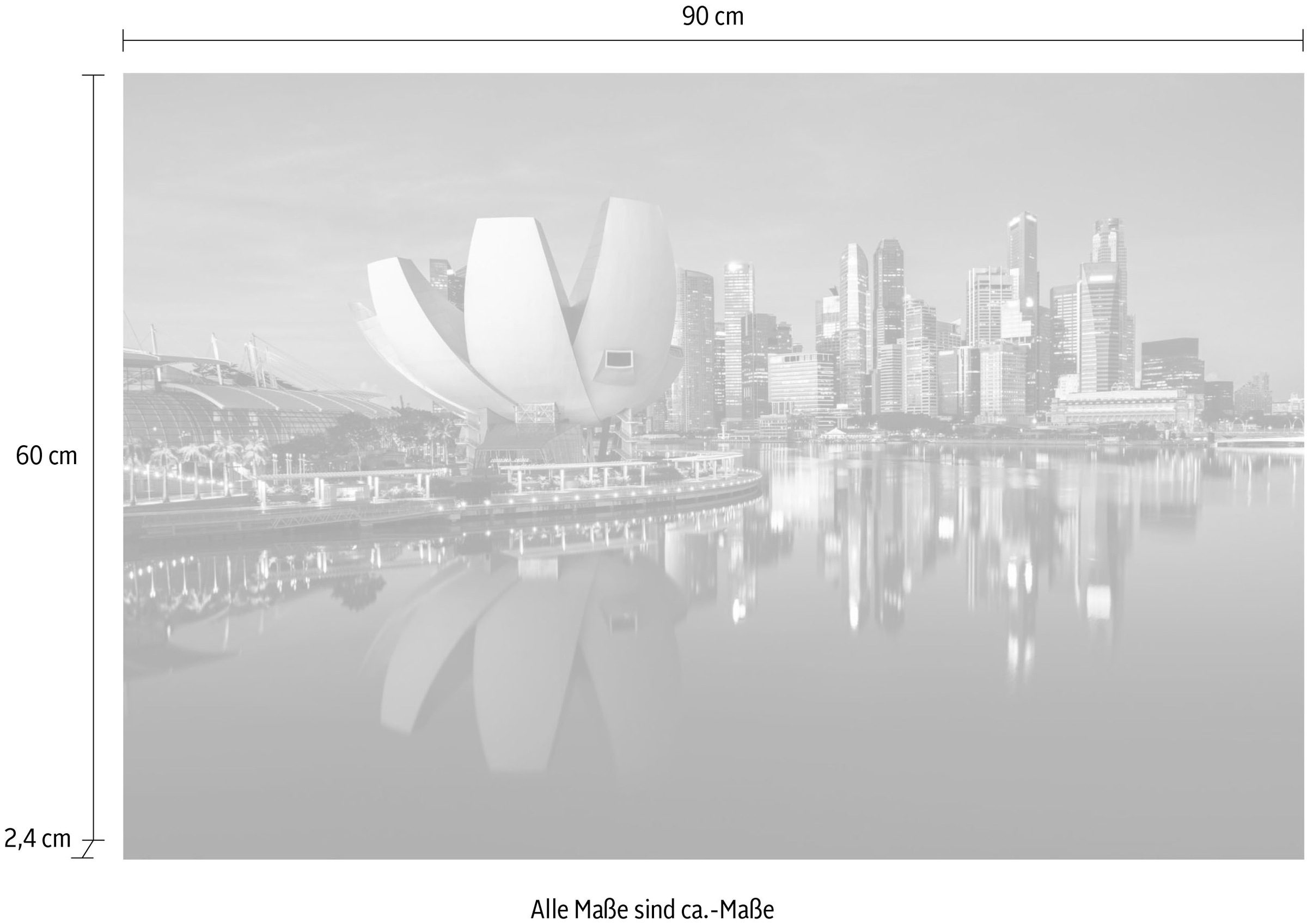 queence Acrylglasbild »Am Wasser«, Elemente der Architektur-Gebäude-Städte-Skyline, Fine Art-Print in Galeriequalität