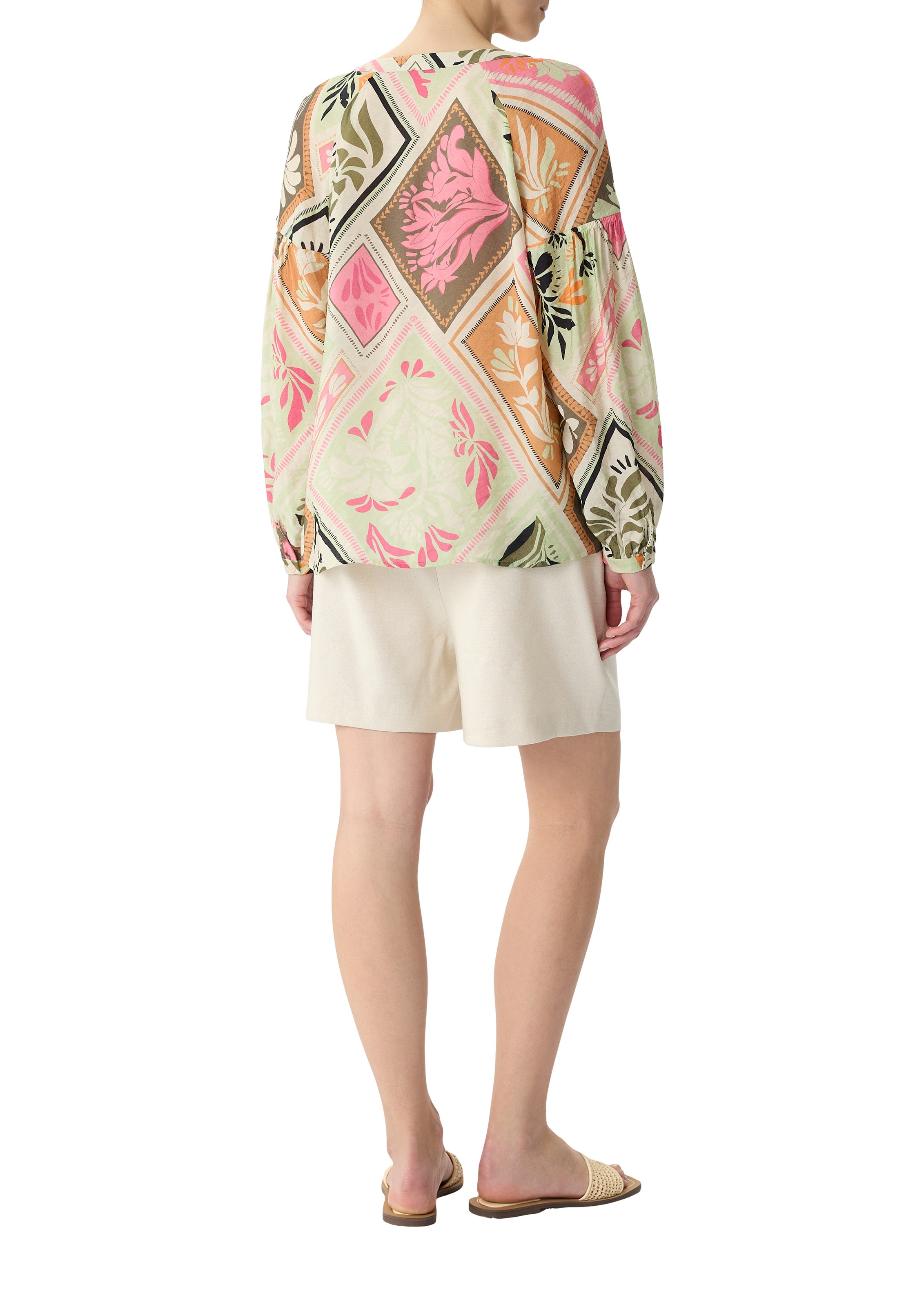 Comma Langarmbluse mit All-Over Print
