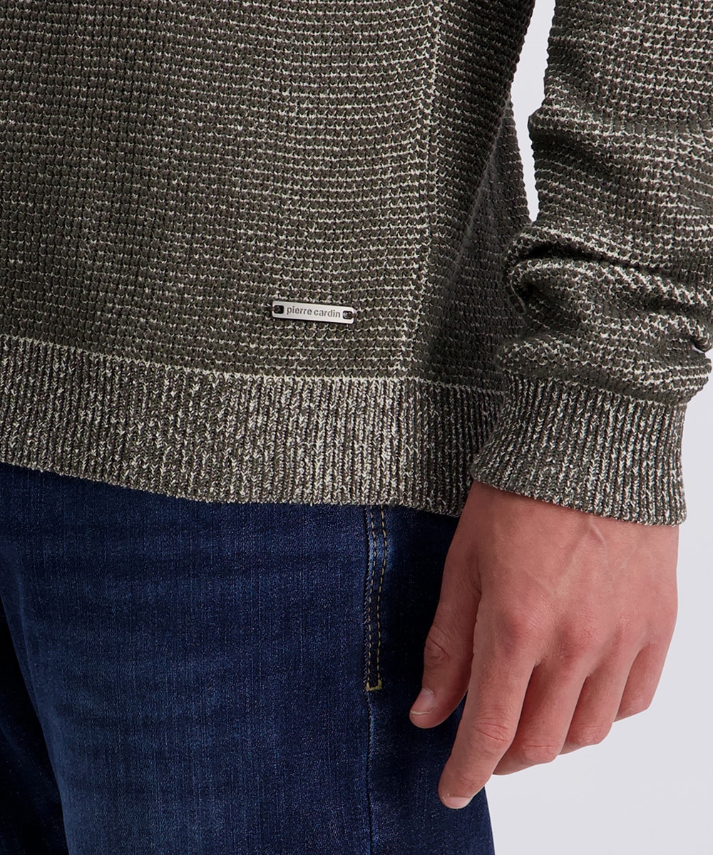Pierre Cardin Rundhalspullover »Strick RH« Waffelmuster