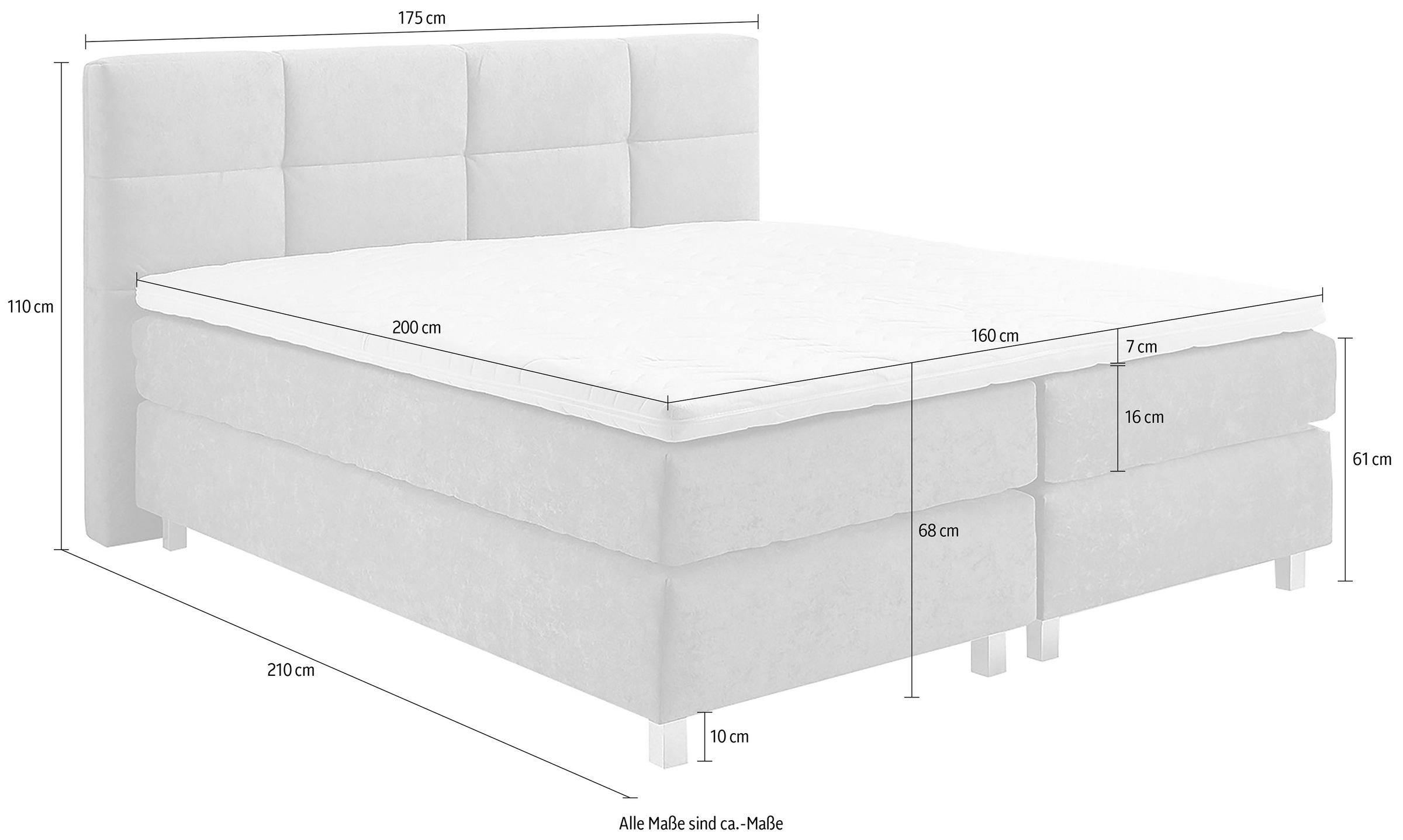 Westfalia Schlafkomfort Boxspringbett wahlweise mit Kaltschaum-Topper