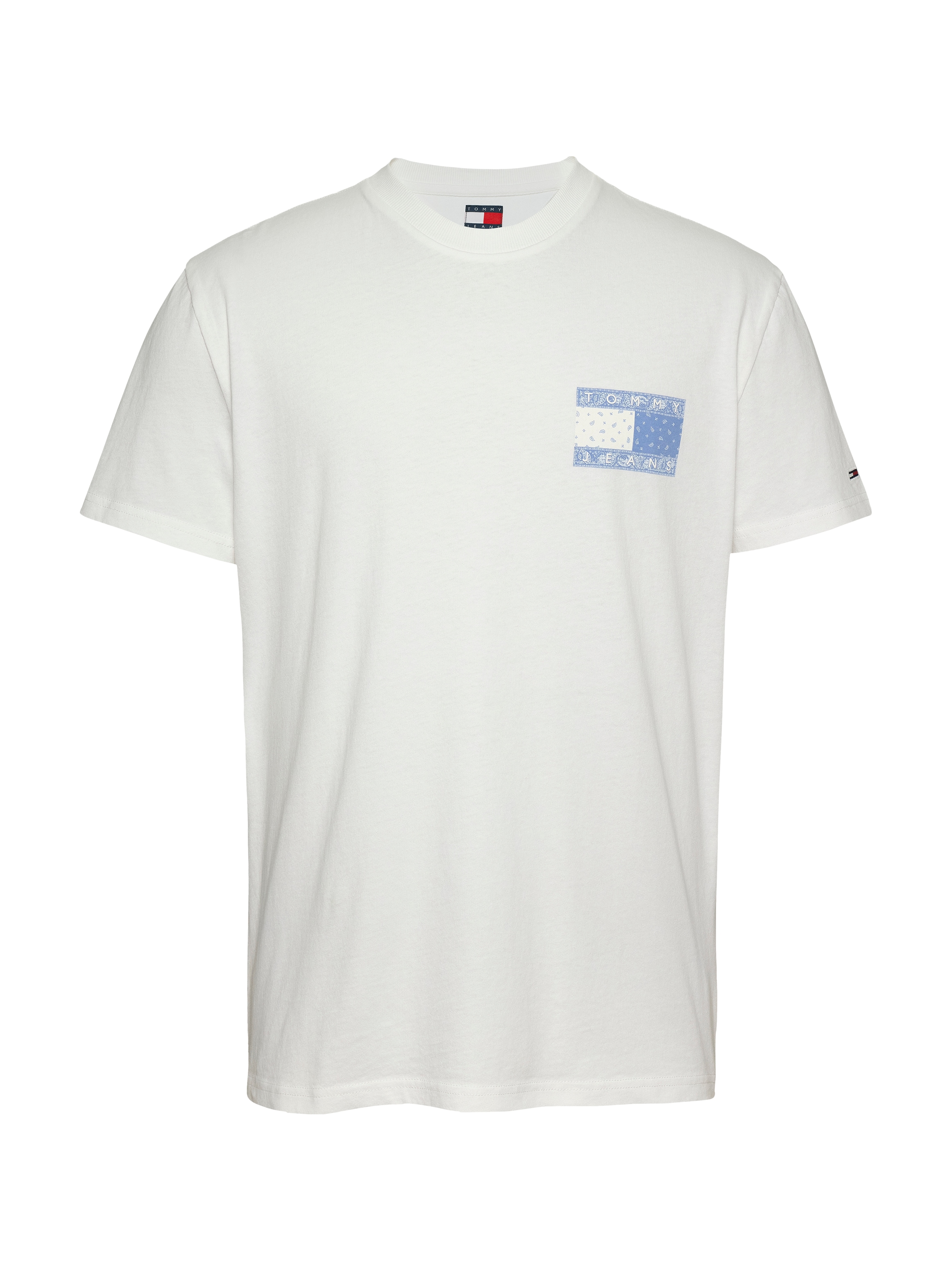 Tommy Jeans Kurzarmshirt »TJM REG PAISLEY FLAG TEE EXT«, Mit Rundhalsausschnitt