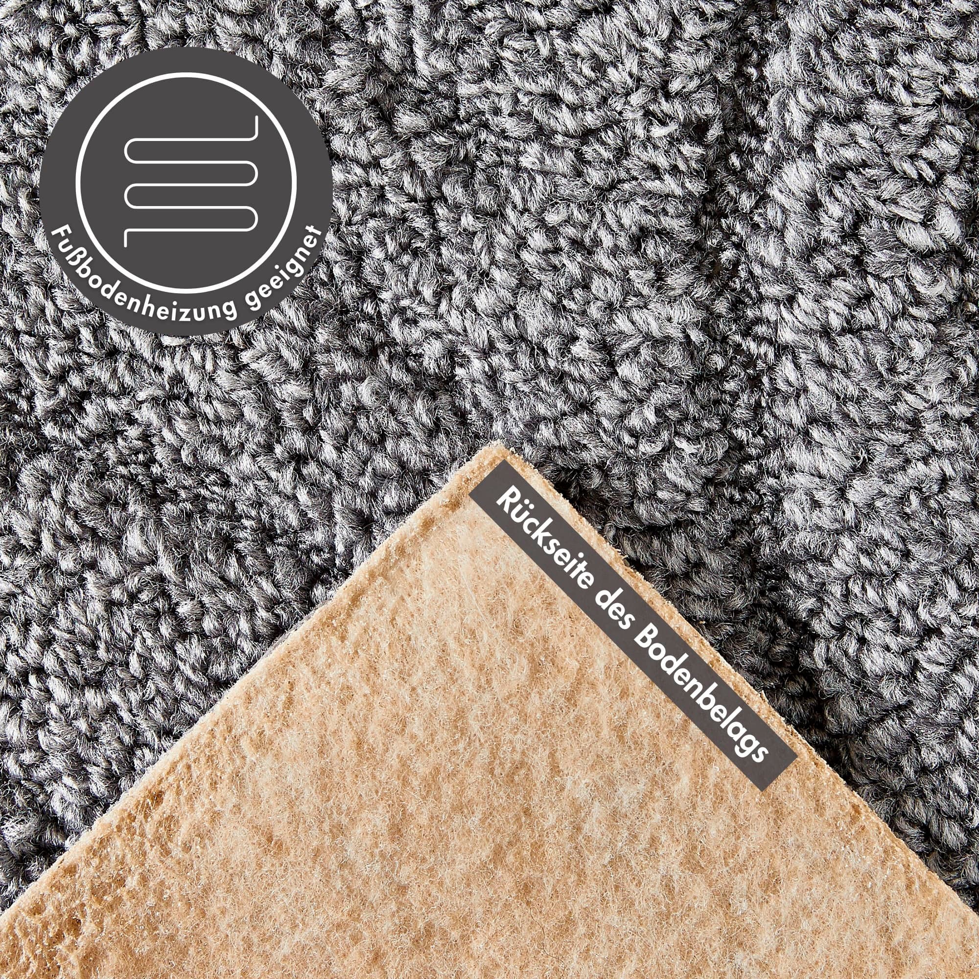 Andiamo Teppichboden »Amberg, Strukturschlinge, Made in Belgium«, rechteckig, 9 mm Höhe, Breite 200, 300, 400 oder 500 cm, Hoch-Tief Effekt, strapazierfähig