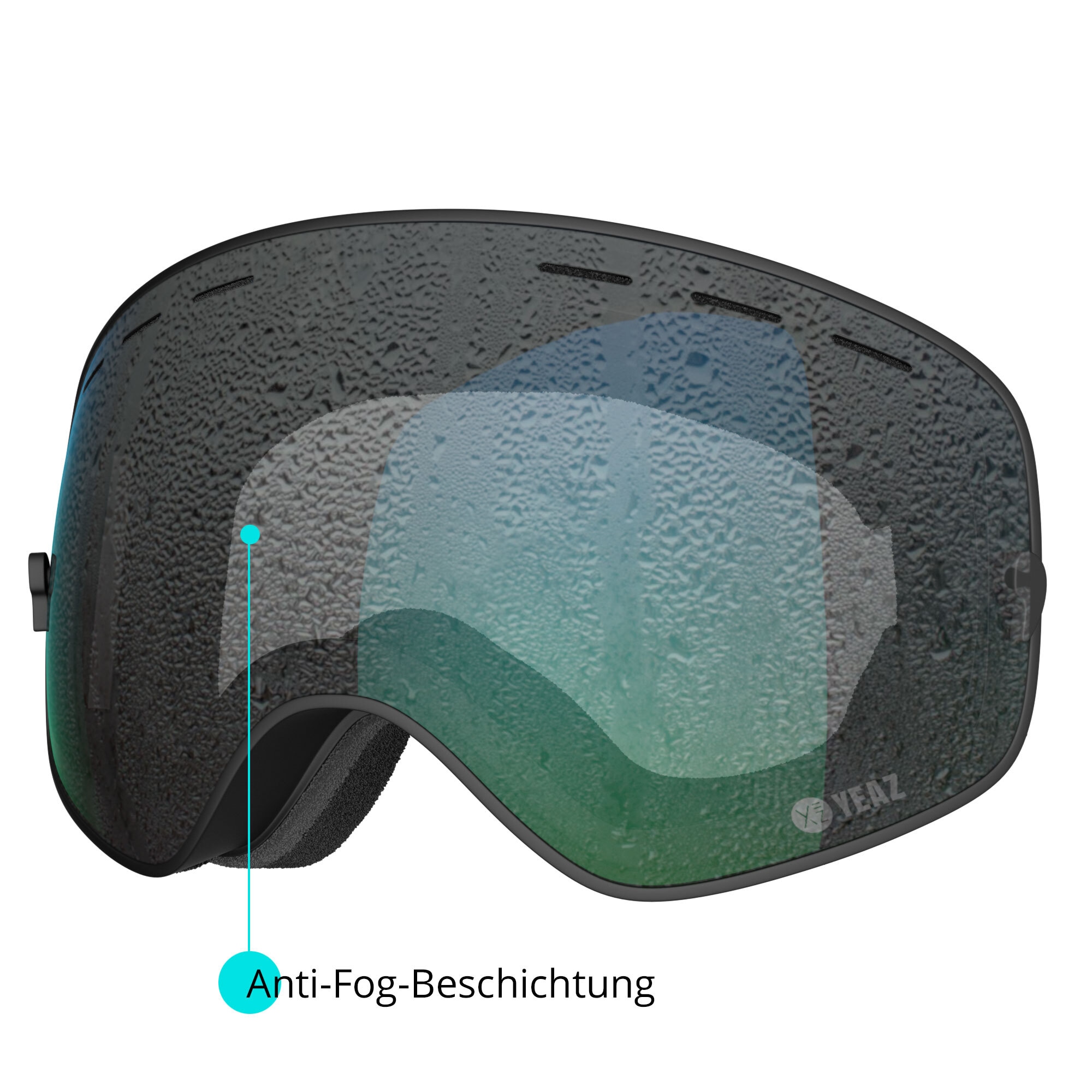 YEAZ Snowboardbrille »Ski- Snowboardbrille mit Rahmen blau/pink verspiegelt XTRM-SUMMIT«