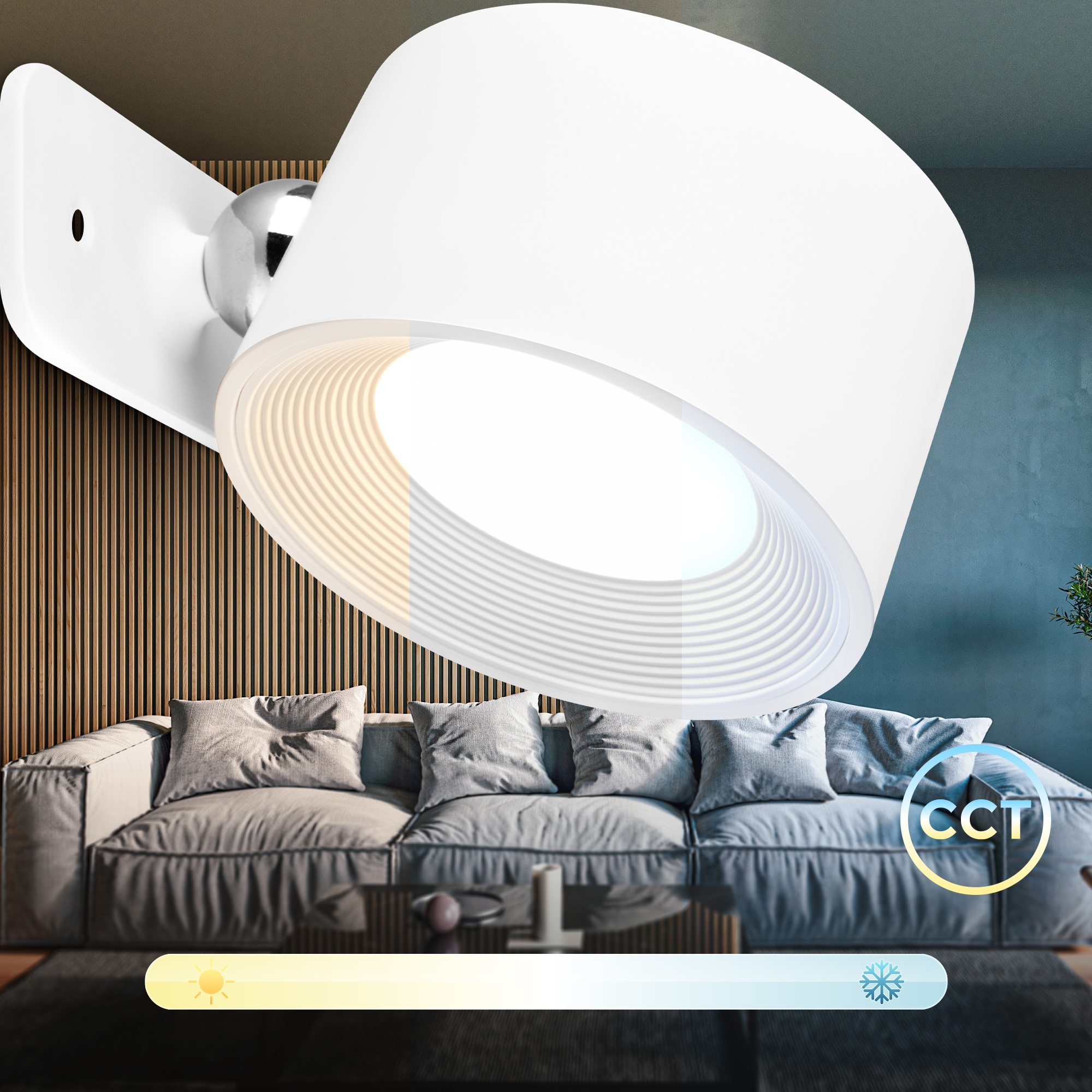 B.K.Licht LED Wandleuchte »BKL1596 Magnetische Akku Wandlampe, 3-Stufen Dimmer, mit USB-C« LED-Modul 1 Stk. Tageslichtweiß CCT-Funktion, 150Lm, 2W, 14h Leuchtdauer, 4,5 x 8 x 9,5 cm, Weiß