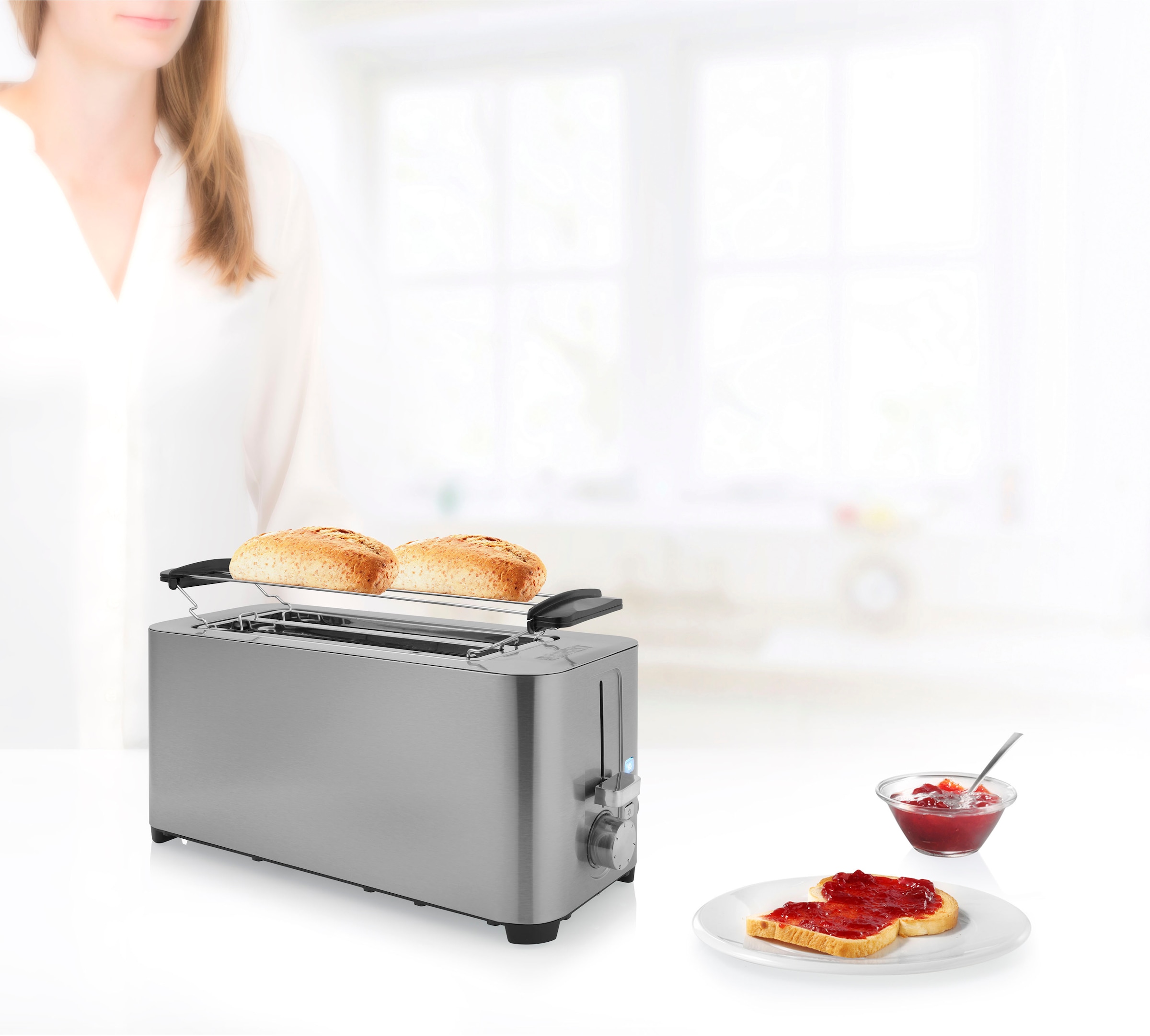 PRINCESS Toaster »142402«, 2 W, Brötchenaufsatz, OTTO lange Schlitze, Krümelschublade Bräunungsstufen, bei jetzt kaufen 1400 7 Edelstahl