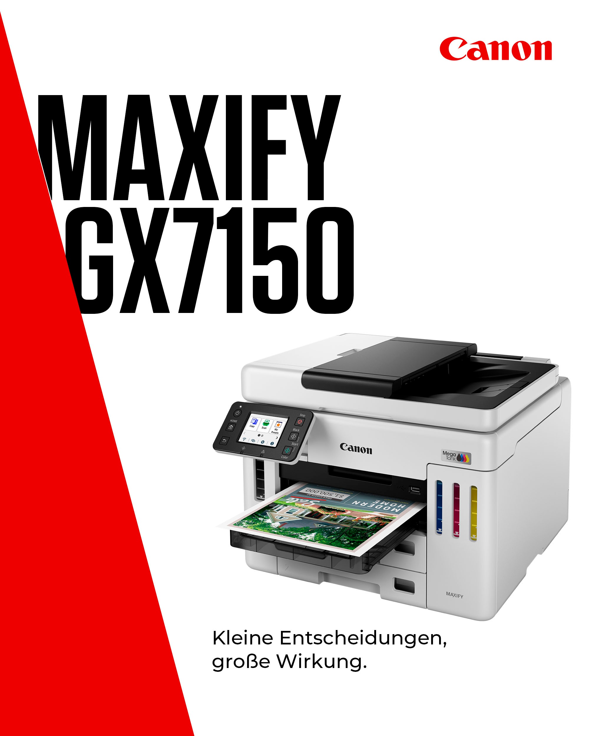 Canon Multifunktionsdrucker »MAXIFY GX7150« 4in1 Tintenstrahl-Multifunktionsgerät mit ADF / niedrigen Druckkosten
