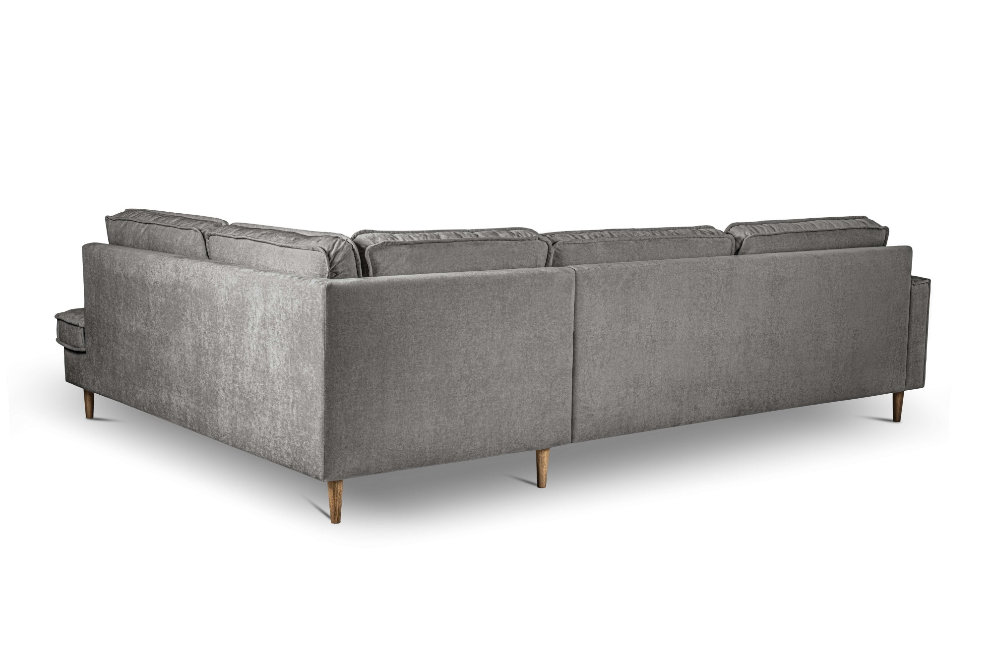 Home affaire Ecksofa »Pinto Skandi, 290 cm, Chenille, Struktur, Ottomane links / rechts« mit Keder, Massivholzfüße Eiche geräuchert, Wellenunterfederung