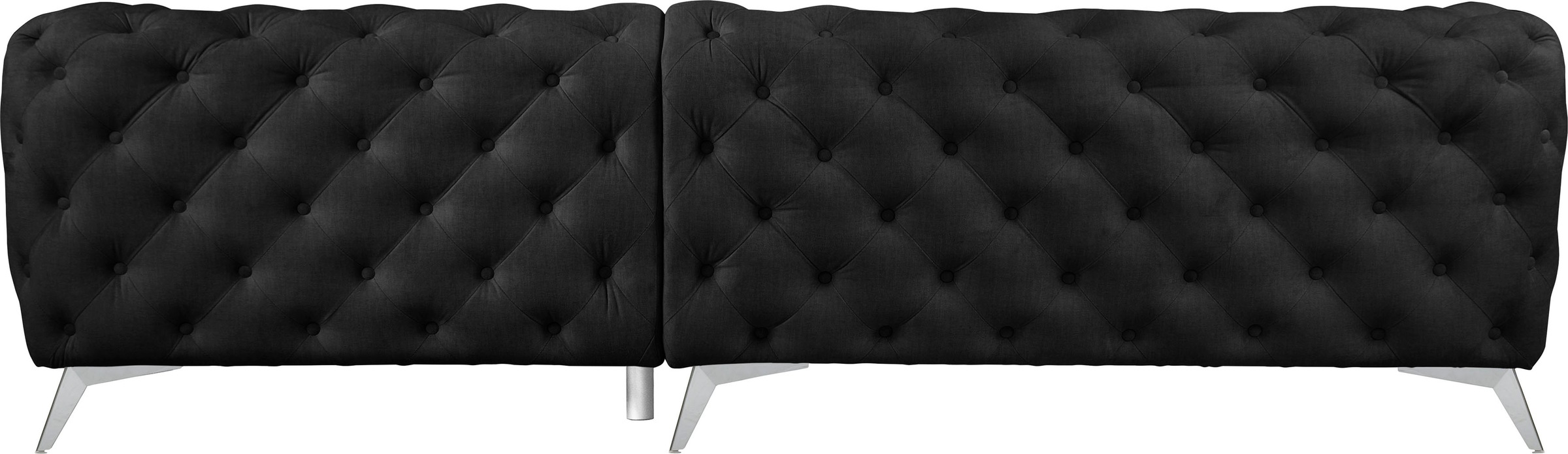 Leonique Chesterfield-Sofa »Ecksofa GLYNIS L-Form mit Wellenunterfederung, Maße B/T/H 264/264/75cm«, aufwändige Knopfheftung, moderne Chesterfield Optik, Fußfarbe wählbar