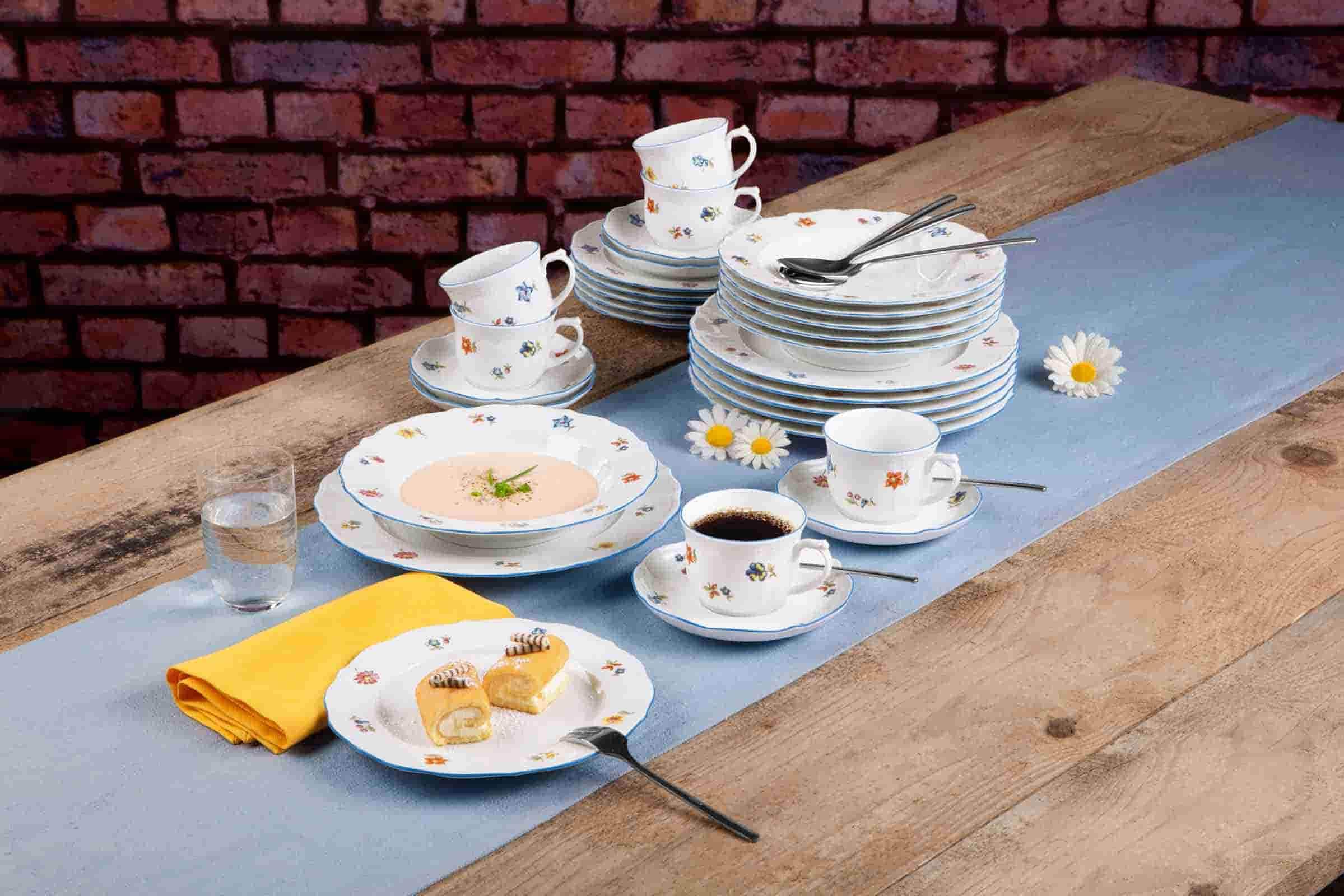 Seltmann Weiden Suppenteller »Suppenteller Sonate Nostalgie ø 22,4 cm 6er Set weiß«