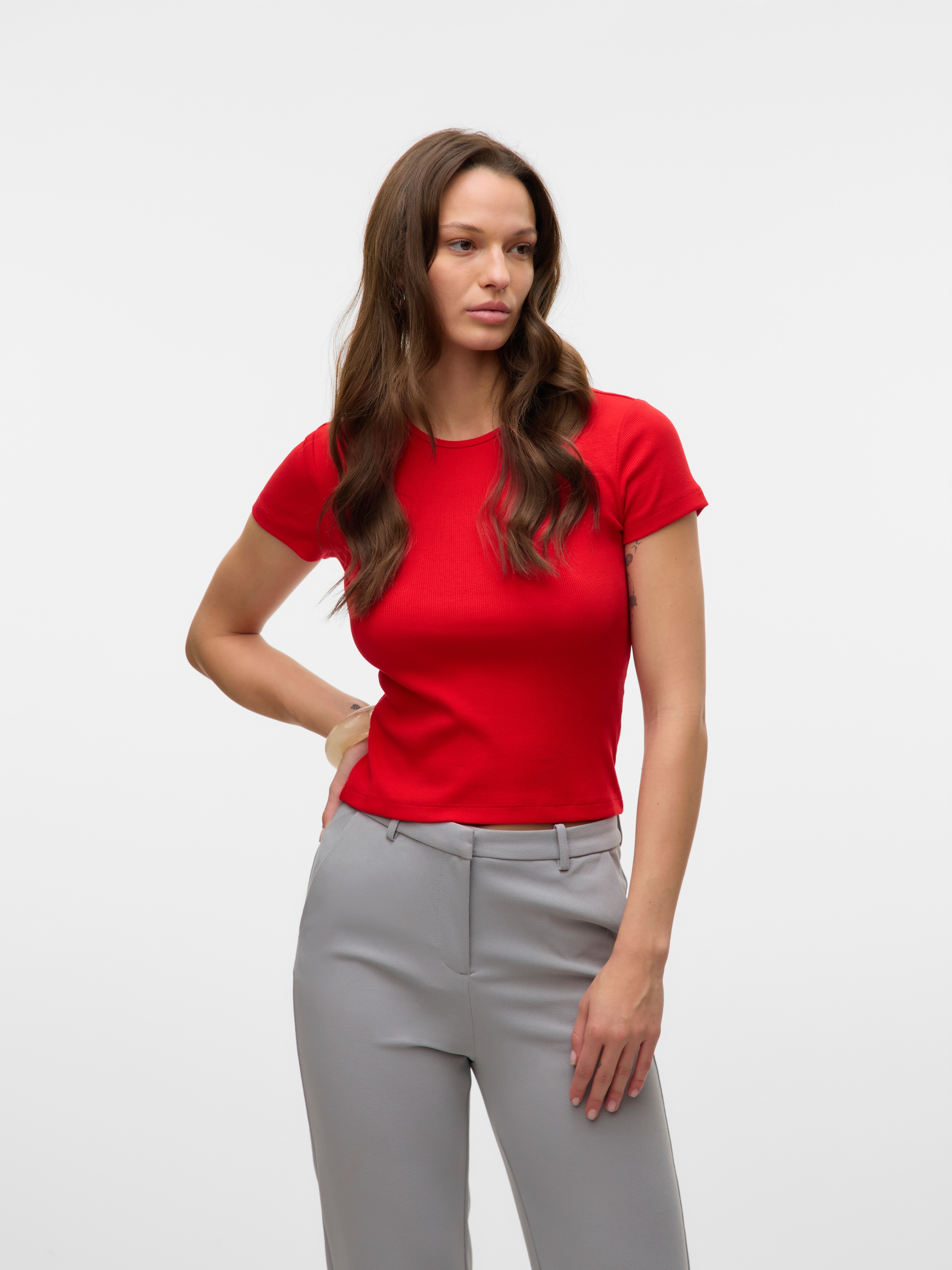 Vero Moda Rundhalsshirt »VMCHLOE SS SHORT TOP JRS NOOS«