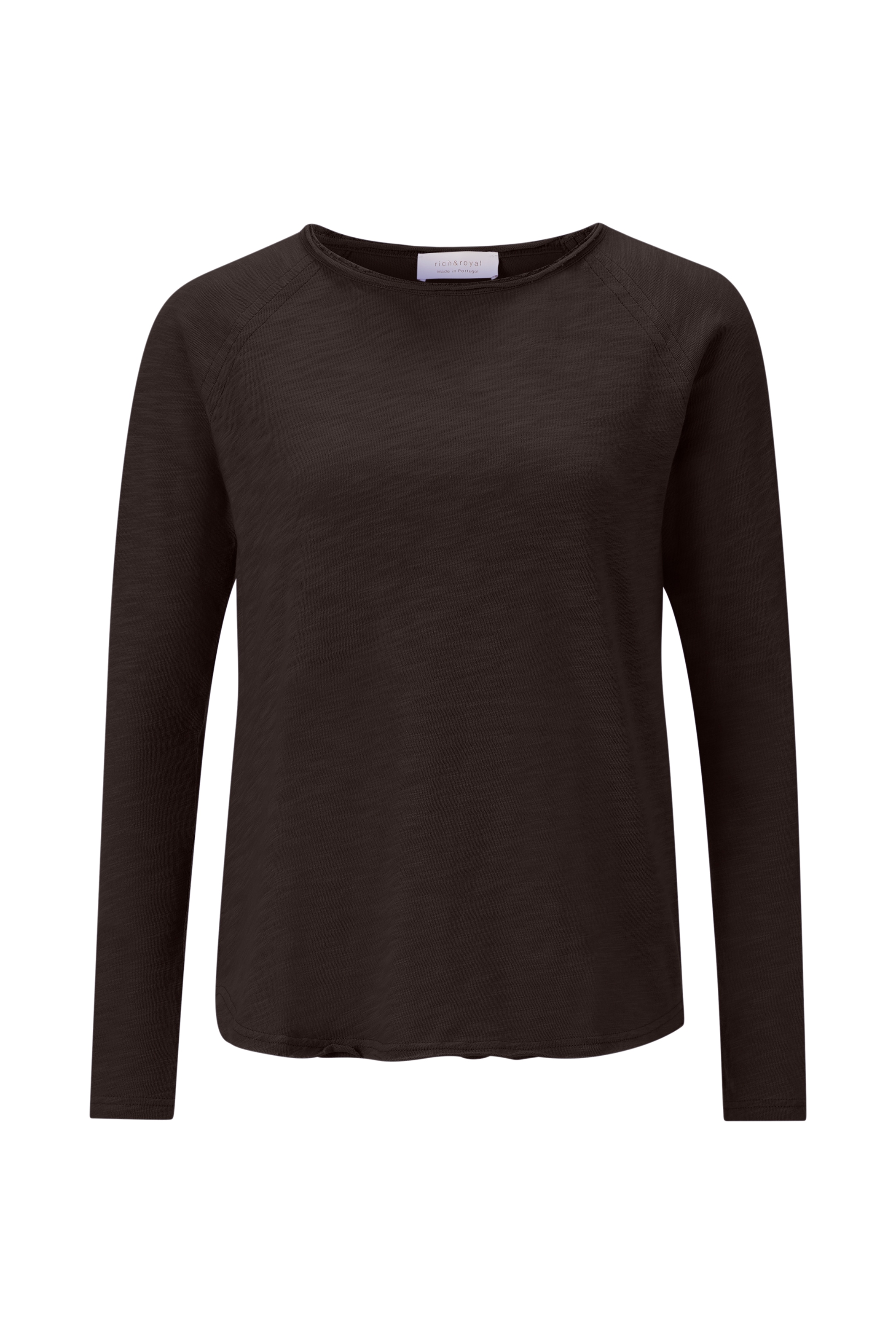 RICHROYAL Longsleeve, offene Kanten am Ausschnitt und Saum, normale Passform