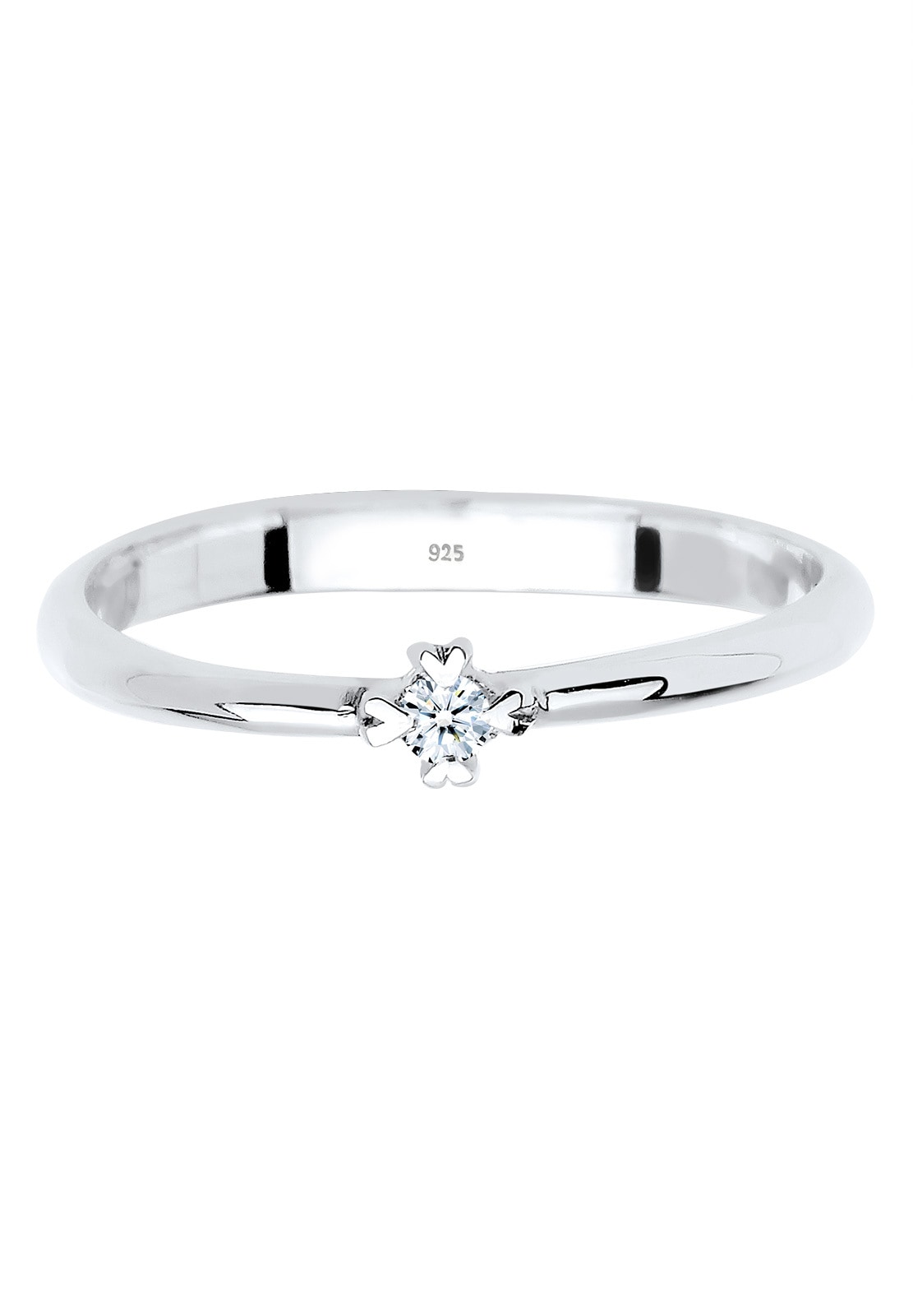 Elli DIAMONDS Trauring »Ring Solitär Verlobung Diamant 0.03 ct. 925 Silber«