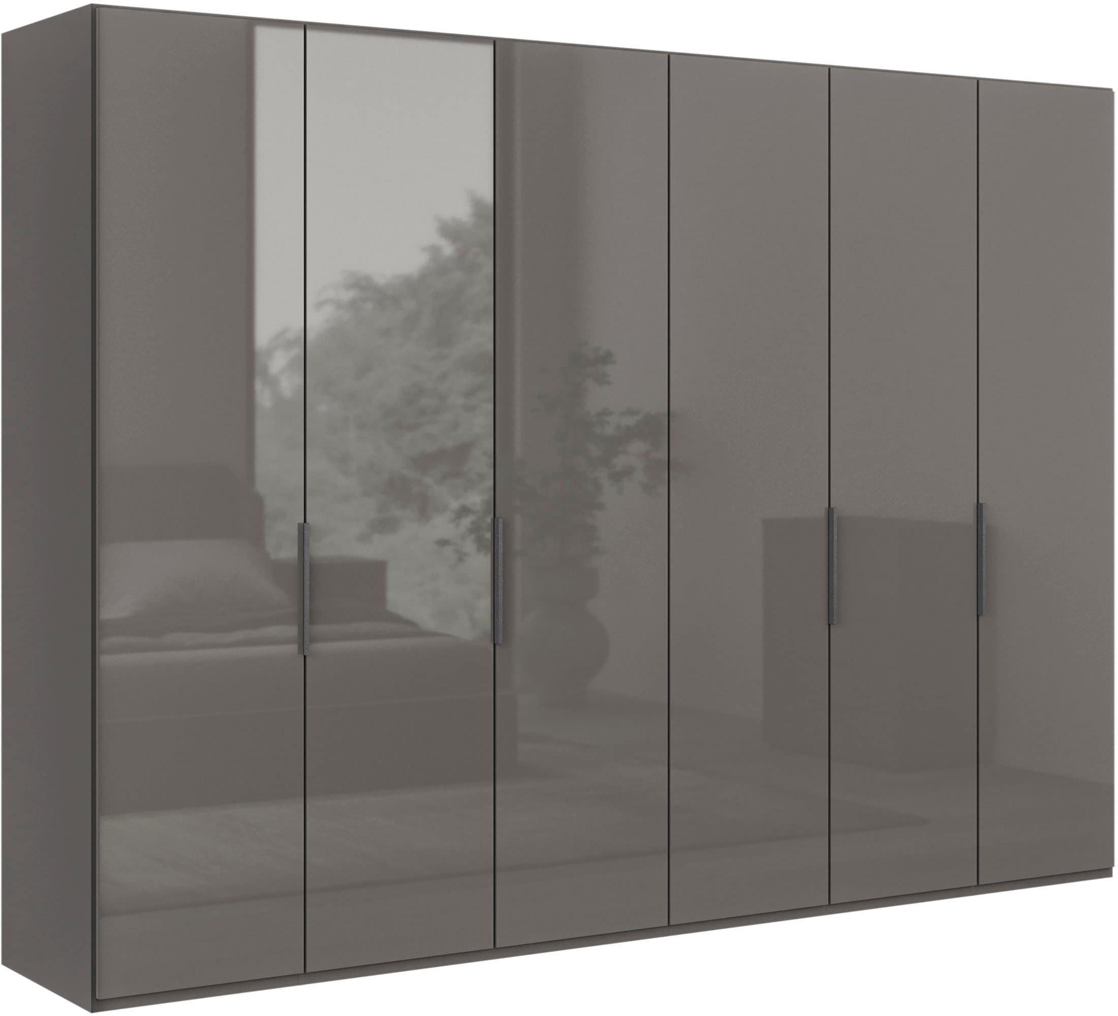 WIEMANN Falttürenschrank »Ohio, Kleiderschrank, Schrank, Garderobe, mit Glasfront, 300 cm« inklusive Einlegeböden & Kleiderstangen, 2 Höhen, MADE IN GERMANY,  inklusive Türdämpfung, hochwertige Glasfront