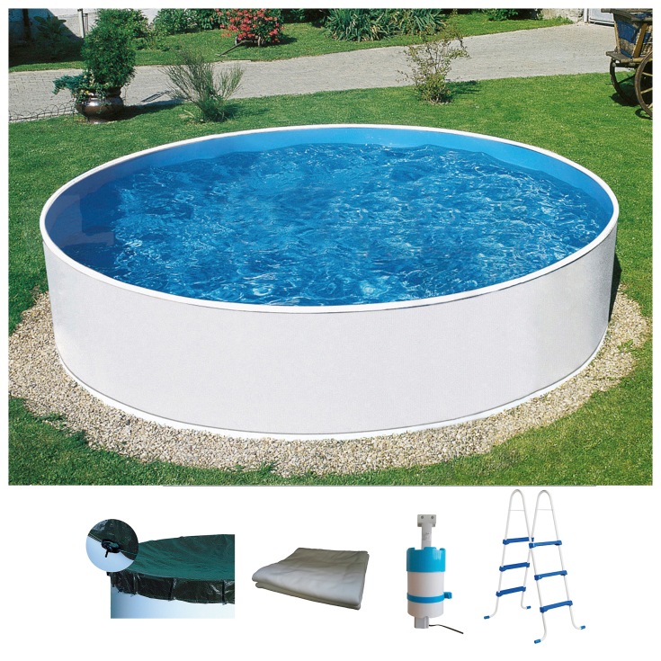 Rundpool »Usedom II«, (Set), 5-tlg., ØxH: 300x90 cm