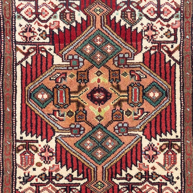 morgenland Wollteppich »Hosseinabad Medaillon Rosso chiaro 125 x 80 cm«,  rechteckig, Handgeknüpft im OTTO-Shop