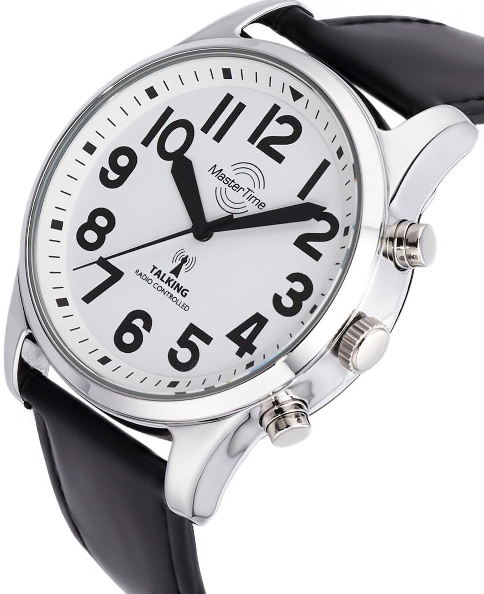 MASTER TIME Funkuhr »Sprechende Funkuhr, MTGA-10690-60L«, Armbanduhr, Quarzuhr, Herrenuhr