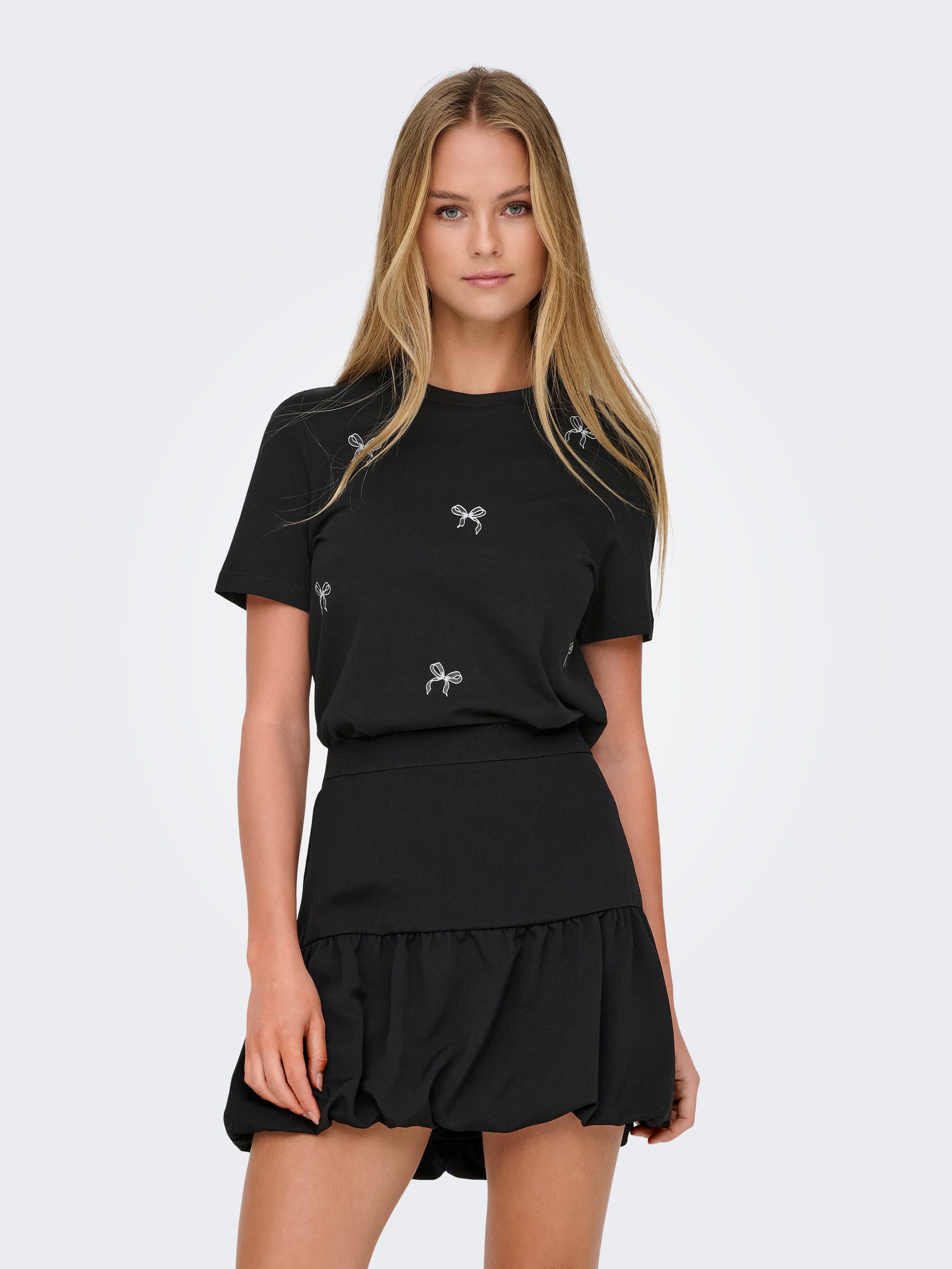 ONLY Kurzarmshirt »ONLKITA LIFE REG S/S BOW TOP BOX JRS«