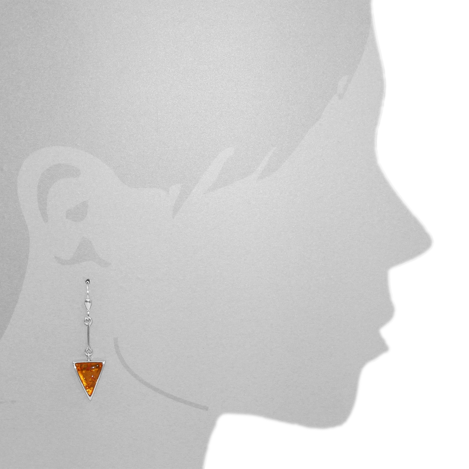 OSTSEE-SCHMUCK Paar Ohrhänger »- Classic 17 x 14 mm - Silber 925/000 - Bernstein«