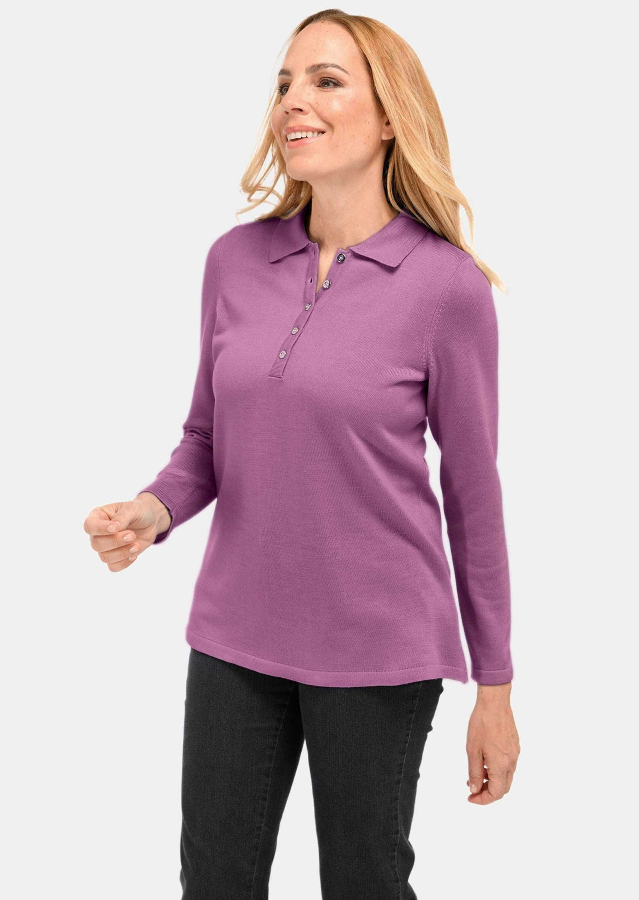 GOLDNER Strickpullover »Kurzgröße Kurzgröße - Unkomplizierter Pullover mit Polokragen«