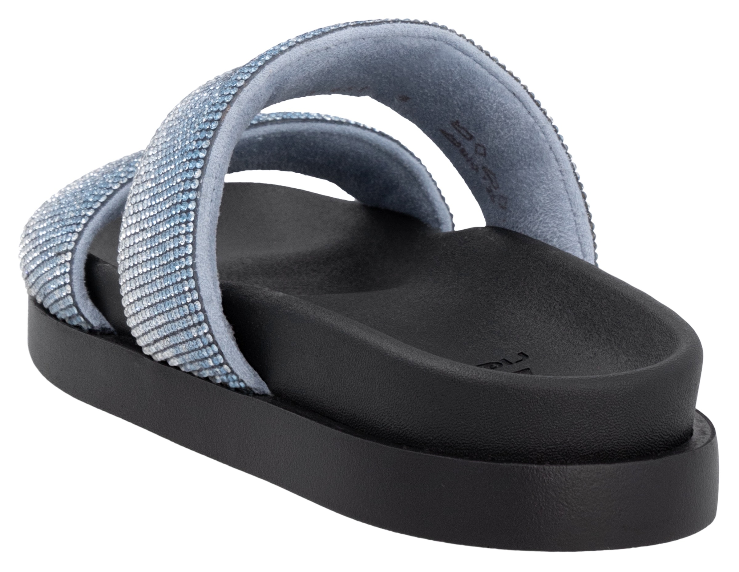 RIEKER Sport Pantolette, Sommerschuh, Strandschuh, Schlappen, Poolslides im Glitzer-Look