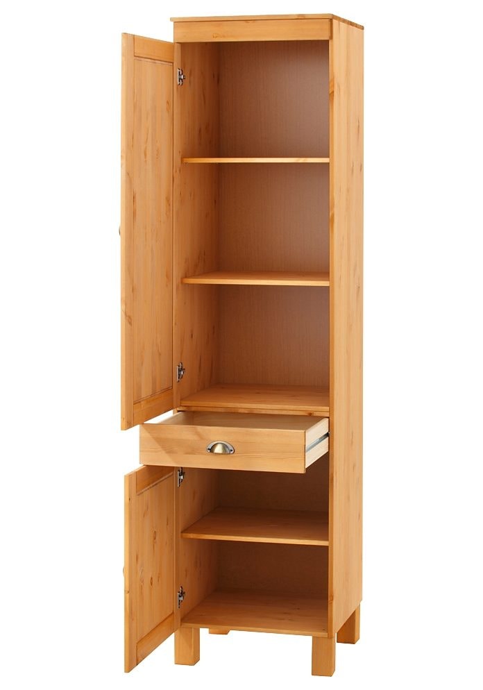 Home affaire Hochschrank »Oslo«, 50 cm breit, in 2 Tiefen, 2 Türen, 1  Schublade, aus massiver Kiefer im OTTO Online Shop