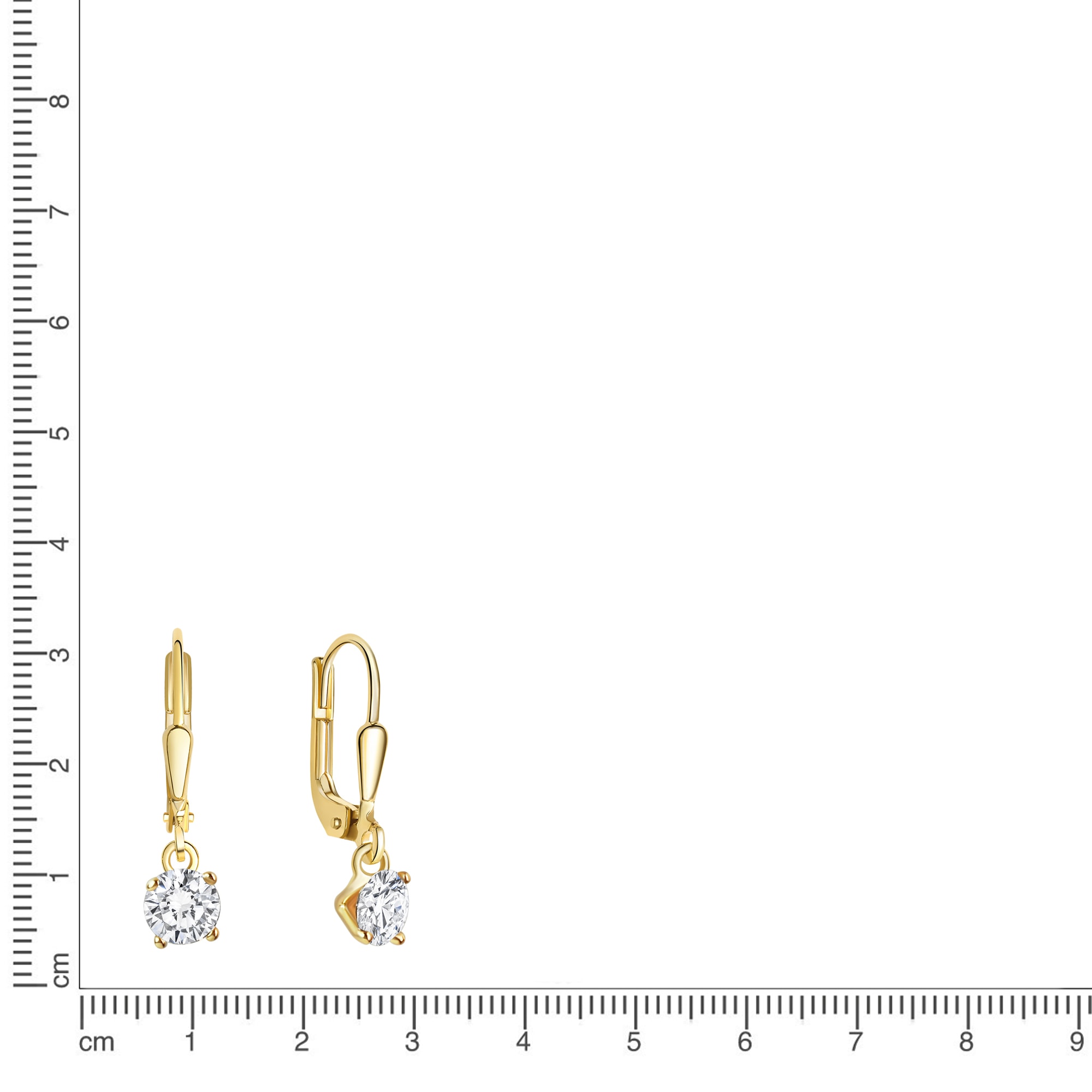 Firetti Paar Ohrhänger »Schmuck Geschenk Gold 333 Ohrschmuck Ohrringe Solitär« mit Zirkonia (synth.)