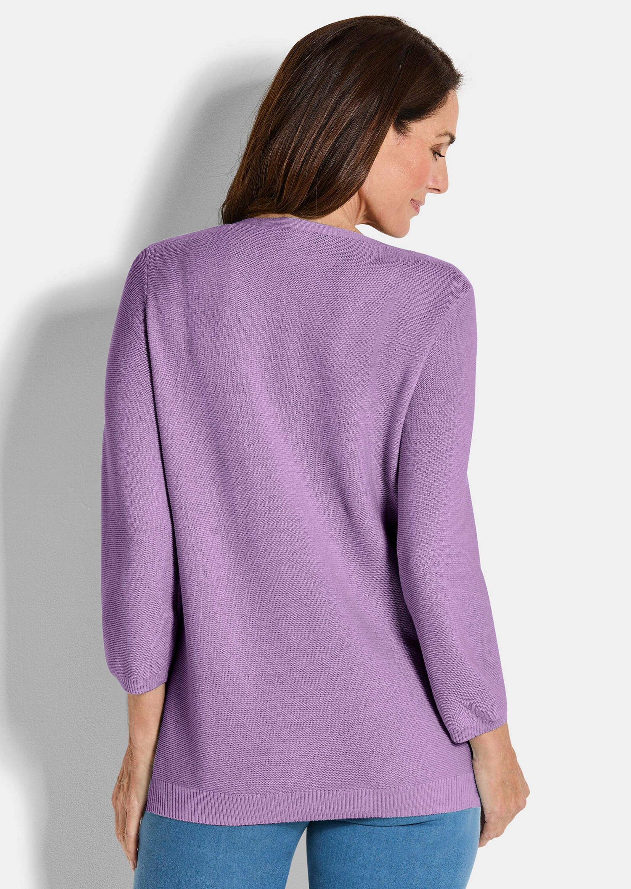 GOLDNER Rundhalspullover »Kurzgröße Eleganter Baumwollpullover, Halbarm« U-Boot-Ausschnitt