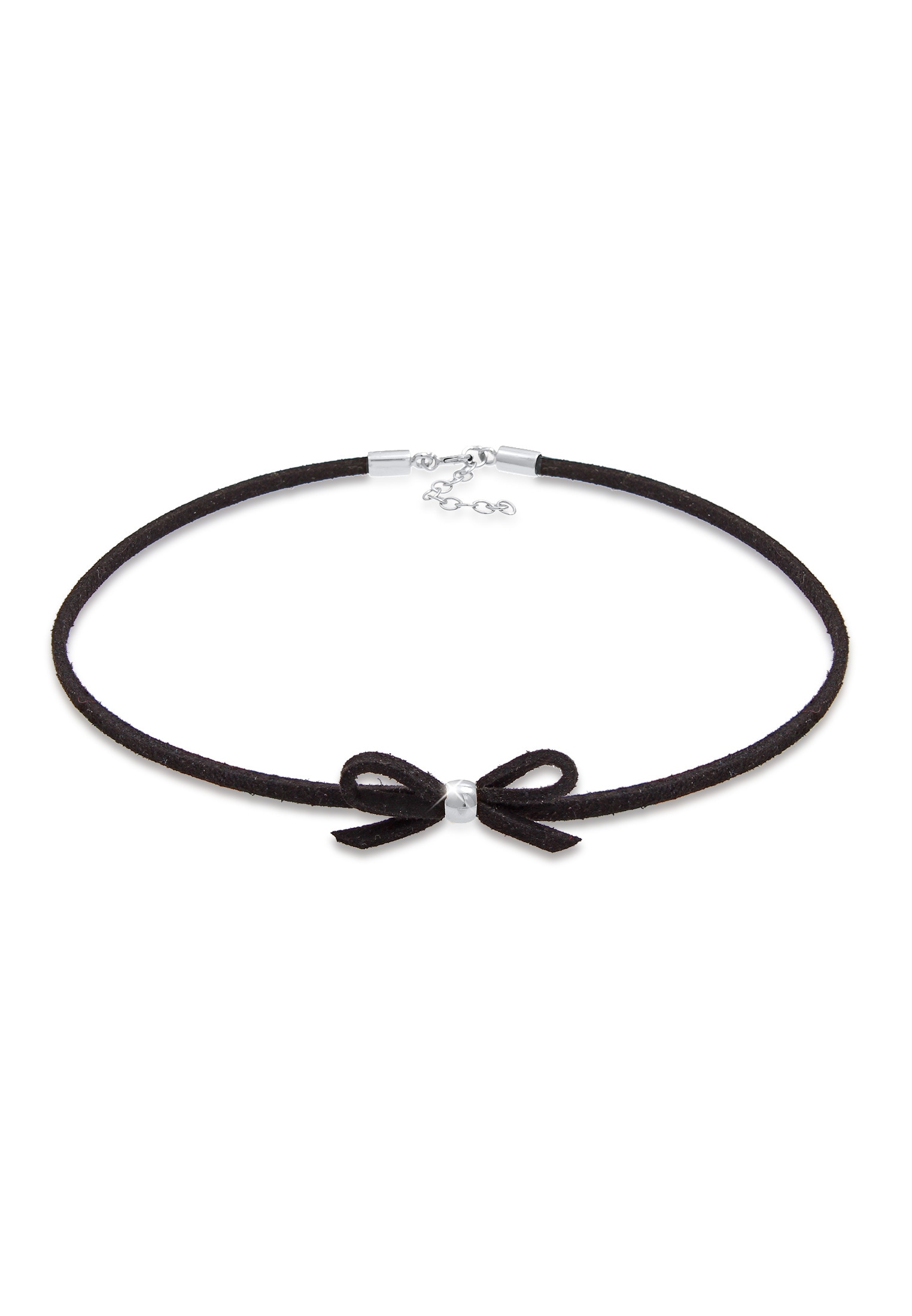 Silberkette »Halskette Choker Velour Look Schleife Schwarz 925 Silber«