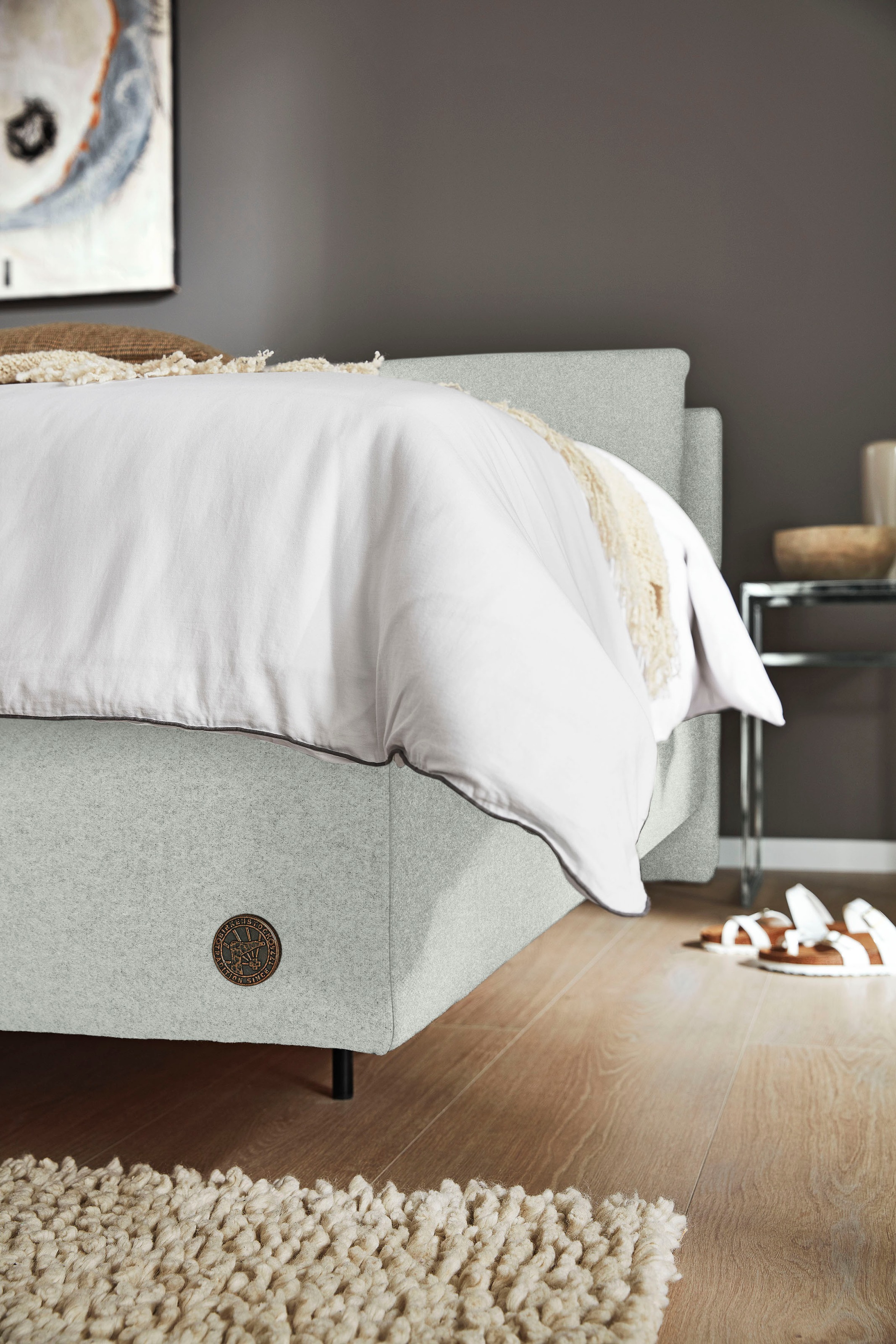 Birkenstock Boxspringbett »Linz«, mit Kopfteil in Kissenoptik