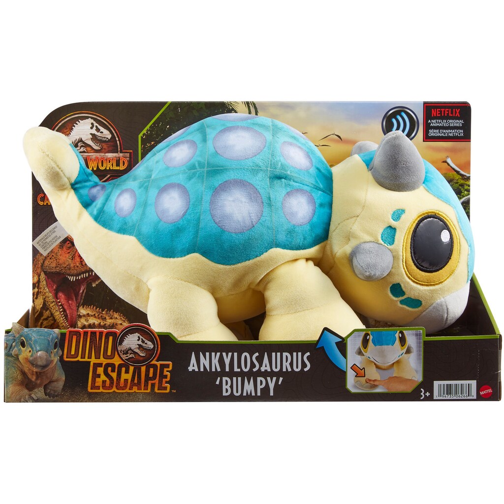 Mattel® Kuscheltier »Jurassic World, Dinosaurier Ankylosaurus Bumpy«, mit Soundfunktion