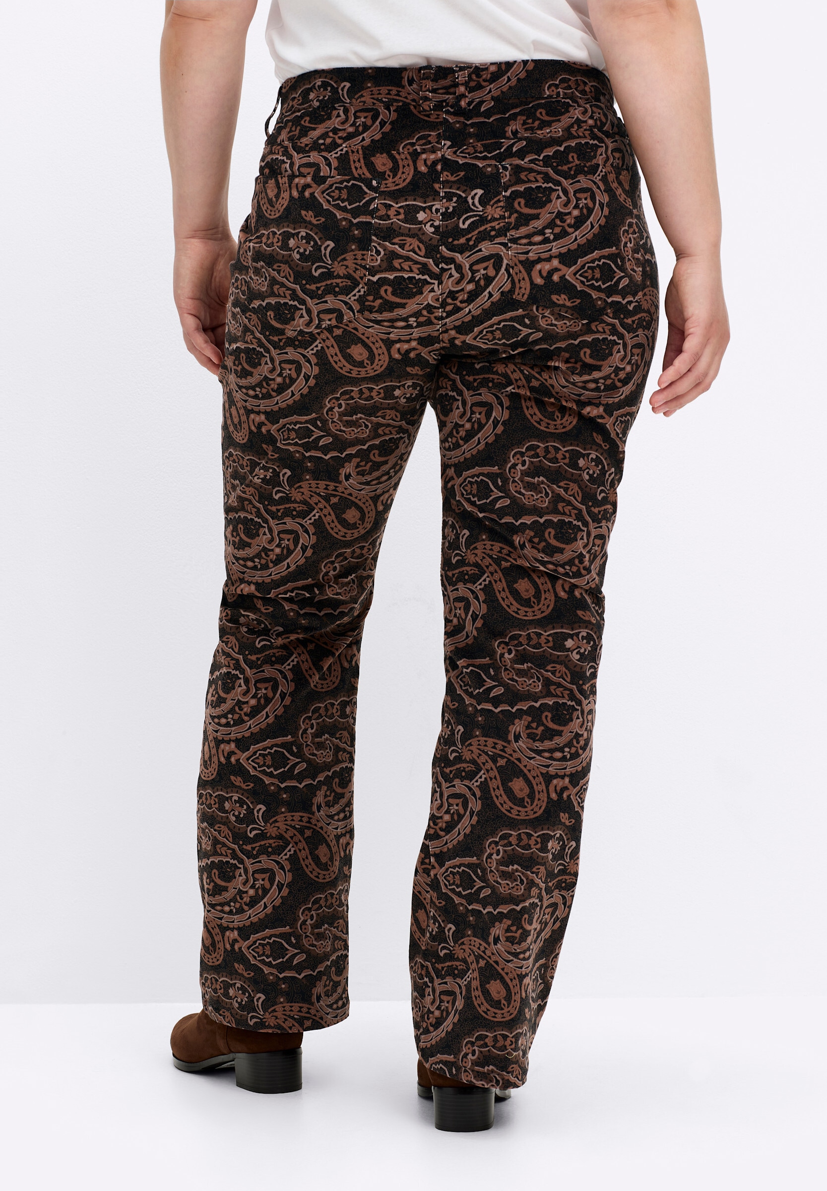 sheego by Joe Browns Bootcuthose »Hose Samthose mit Paisley-Print, in Bootcut-Form«