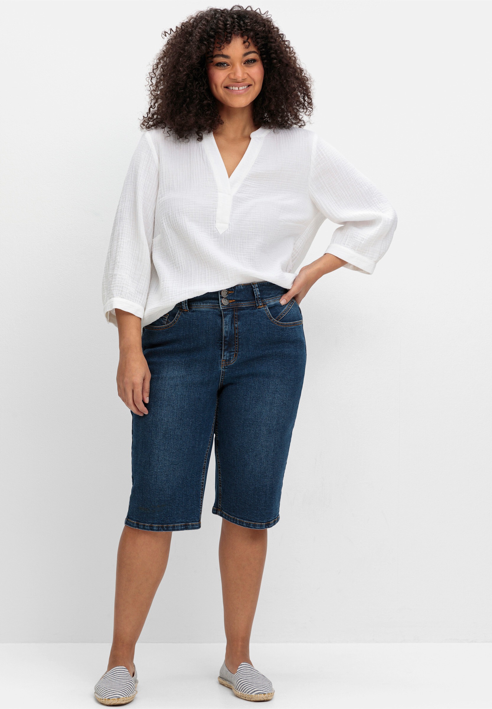 Sheego Jeansbermudas »Jeansbermudas Jeansbermudas im Curvy-Schnitt MANUELA« im Curvy-Schnitt MANUELA