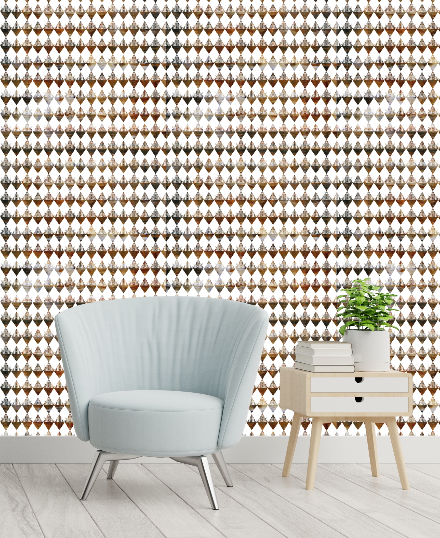 queence Vinyltapete »Abstrakt - Rauten«, gemustert-Farbverlauf-bedruckt-abstrakt, 90x250cm, selbstklebend, kinderleichte Anbringung, Sticker