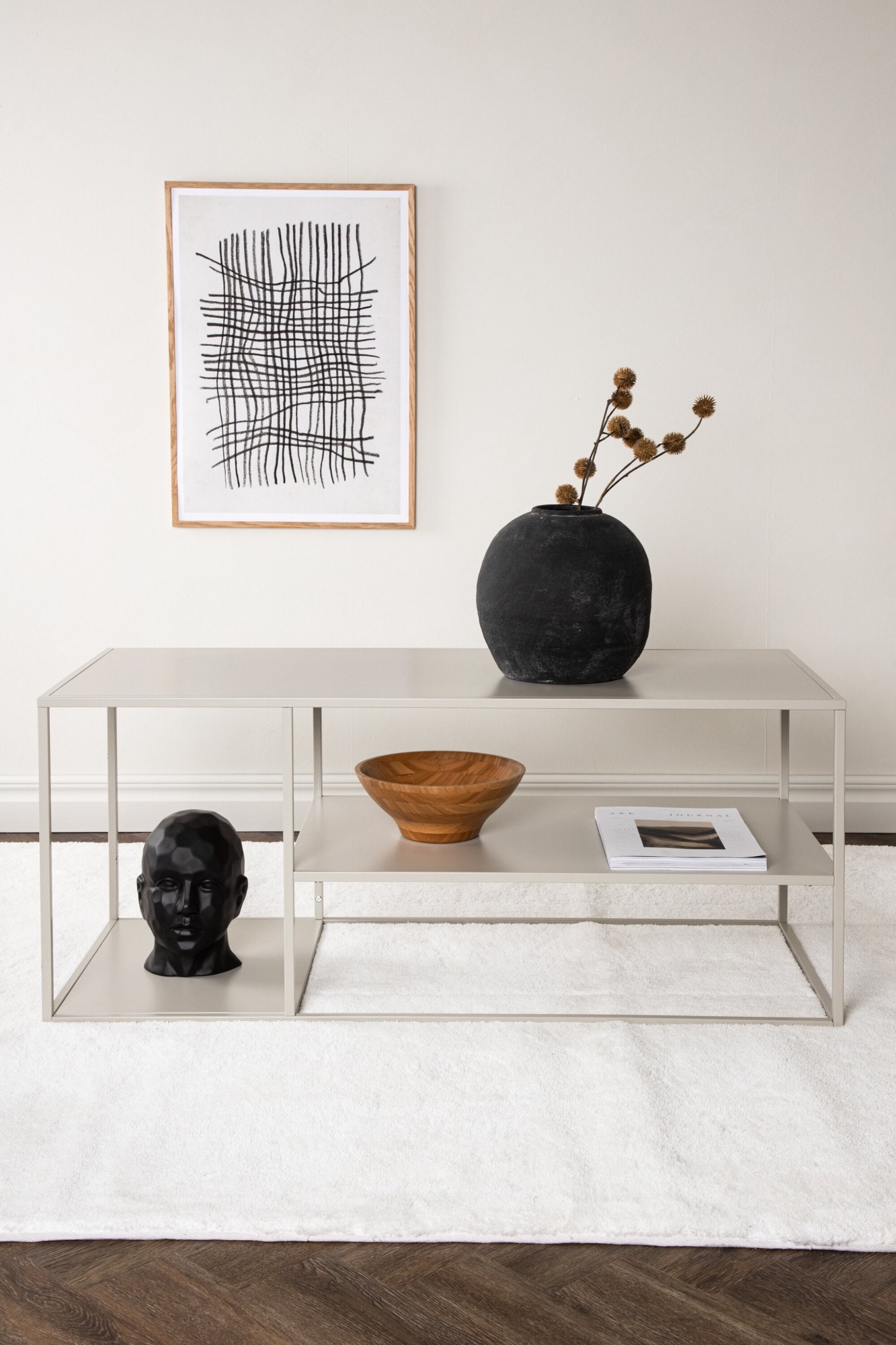 Venture Home Couchtisch Sofatisch, Stahl pulverbeschichtet, langgestreckt, modern