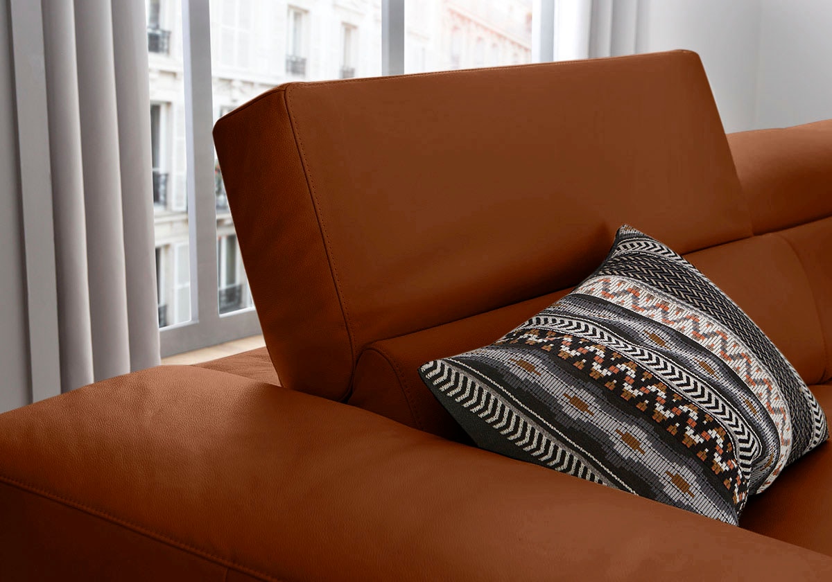 W.SCHILLIG Ecksofa »piedroo, Designsofa mit tollem Sitzkomfort, elegant und bequem, L-Form«, Kopfteilverstellung, wahlweise mit Sitztiefenverstellung, Breite 343cm