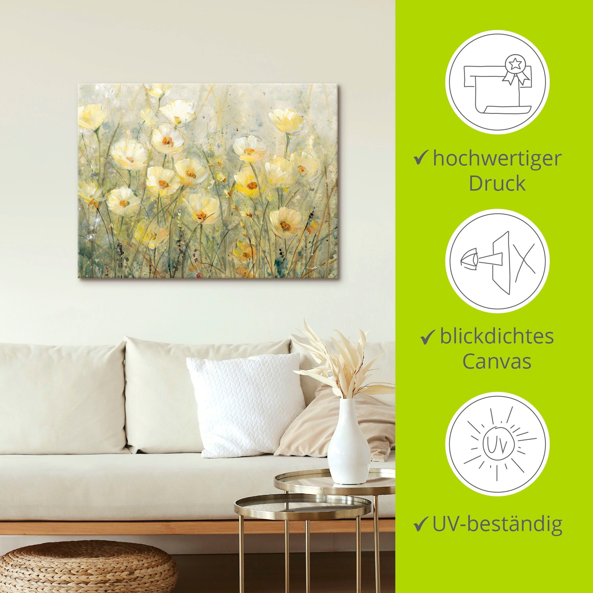 Artland Wandbild »Sommer in voller Blüte I«, Blumenwiese, (1 St.), als Alubild, Outdoorbild, Leinwandbild, Poster, Wandaufkleber