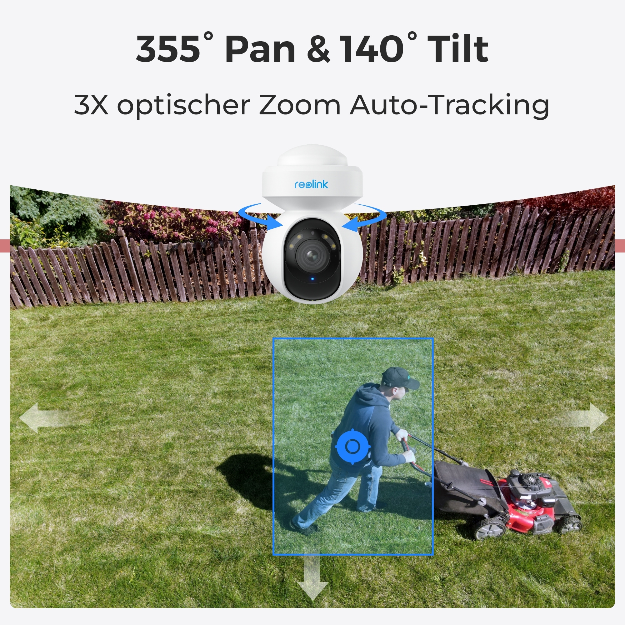 Reolink Überwachungskamera »E Series E540«, Außenbereich-Innenbereich, Pan&Tilt, Dualband-WiFi, Spotlight