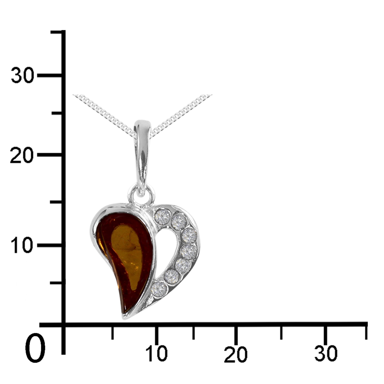 OSTSEE-SCHMUCK Kette mit Anhänger »- Herz - Silber 925/000 - Bernstein«