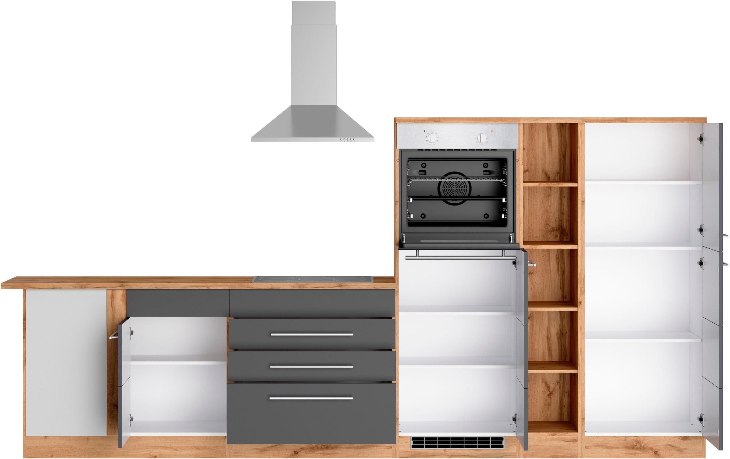 KOCHSTATION Winkelküche »KS-Wien« Stellbreite 220 x 340 cm, wahlweise mit E-Geräten