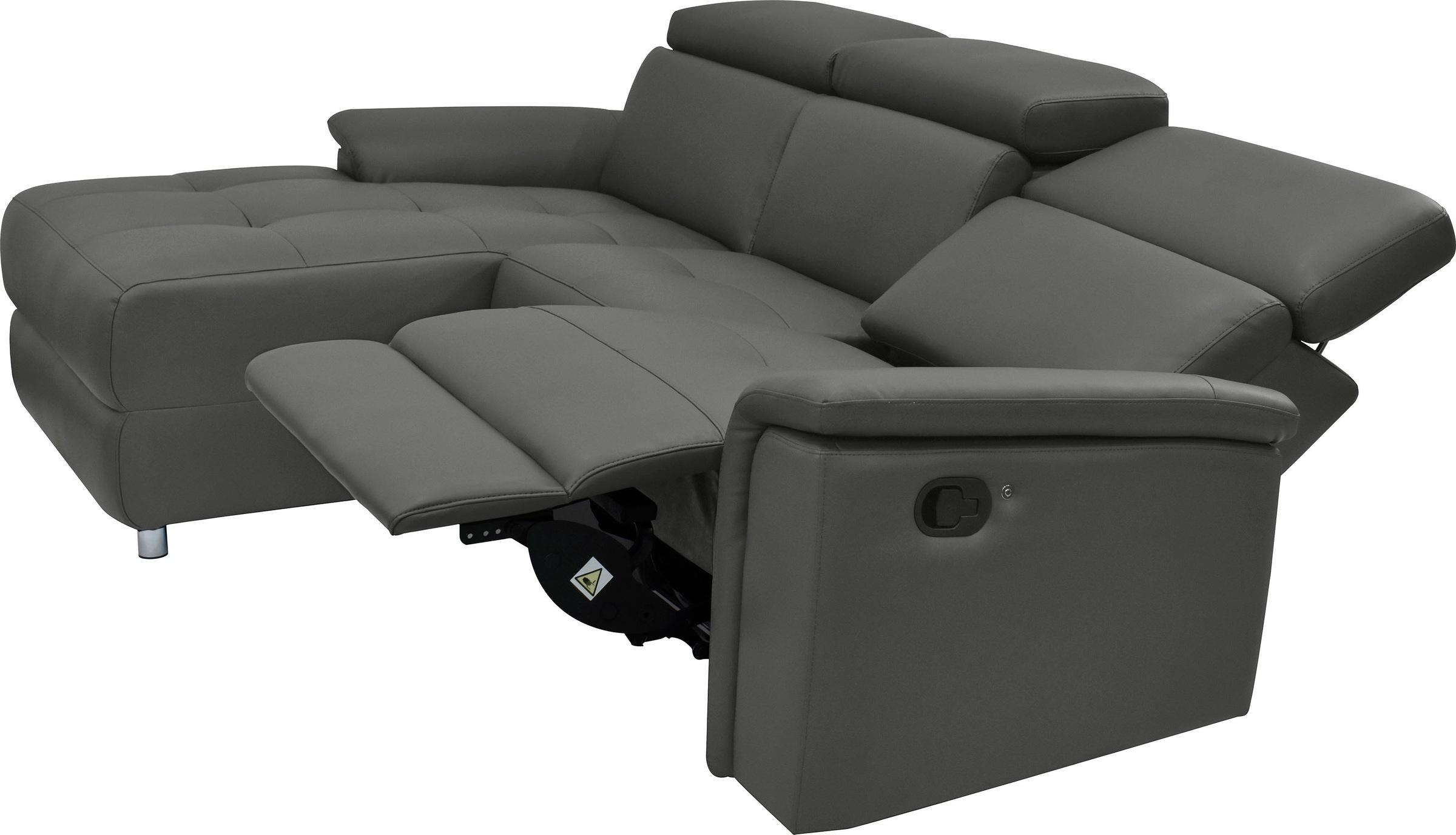 Home affaire Ecksofa »Pareli, L-Form, 259cm,m. Recamiere, Echtleder, Kunstleder, Webstoff« man. o. elektr. Relaxfunktion, USB/Kopfteilverstellg u. LED