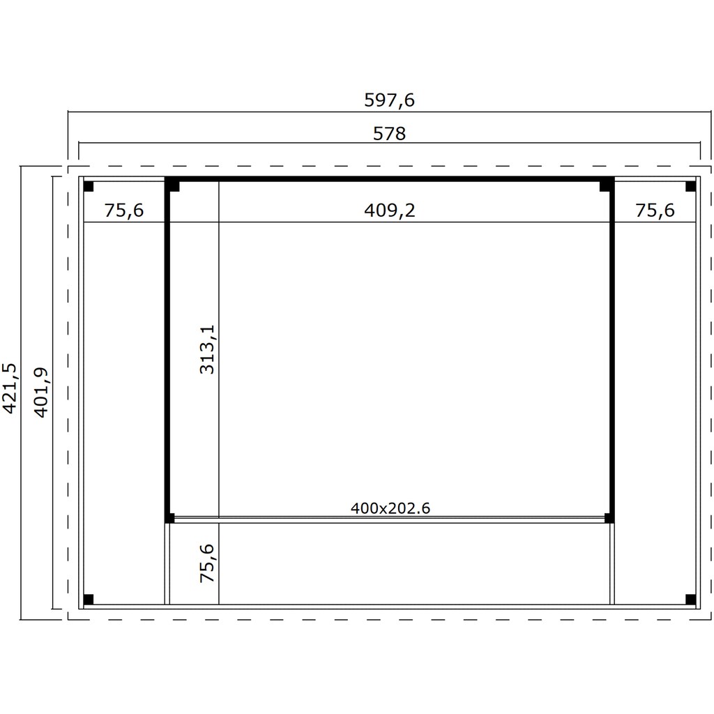 LASITA MAJA Gartenhaus »DOMEO 4 LOGGIA SCHWEDENROT/ANTHRAZIT - NEU«, (Set)