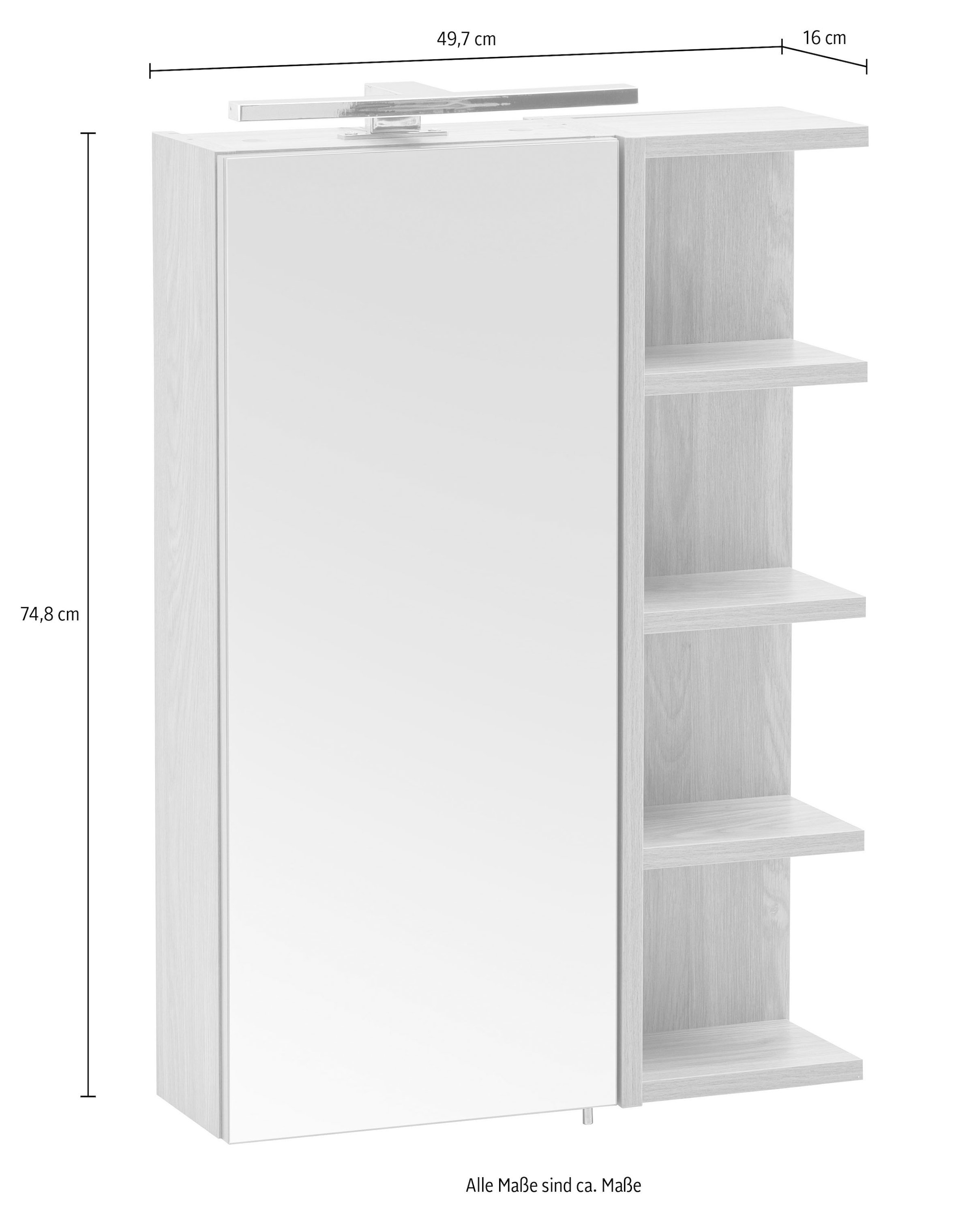 Schildmeyer Spiegelschrank »Piazza, Breite 49,7 cm« 1 Stk. tlg. Made in Germany