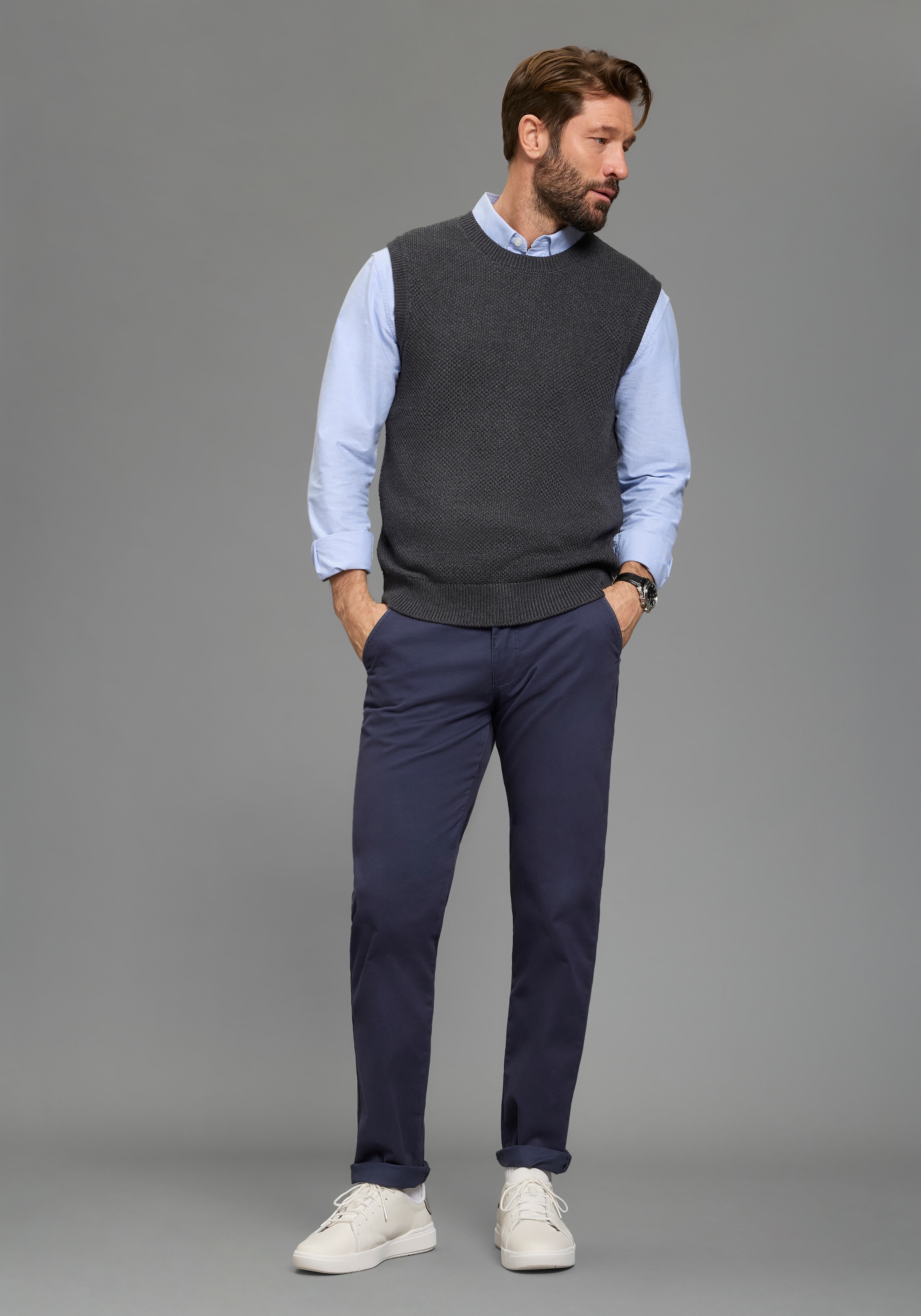 Man's World Pullunder »Neue Kollektion! Highlight mit Struktur!« aus Baumwolle, mit Rundhalsausschnitt, Regular Fit