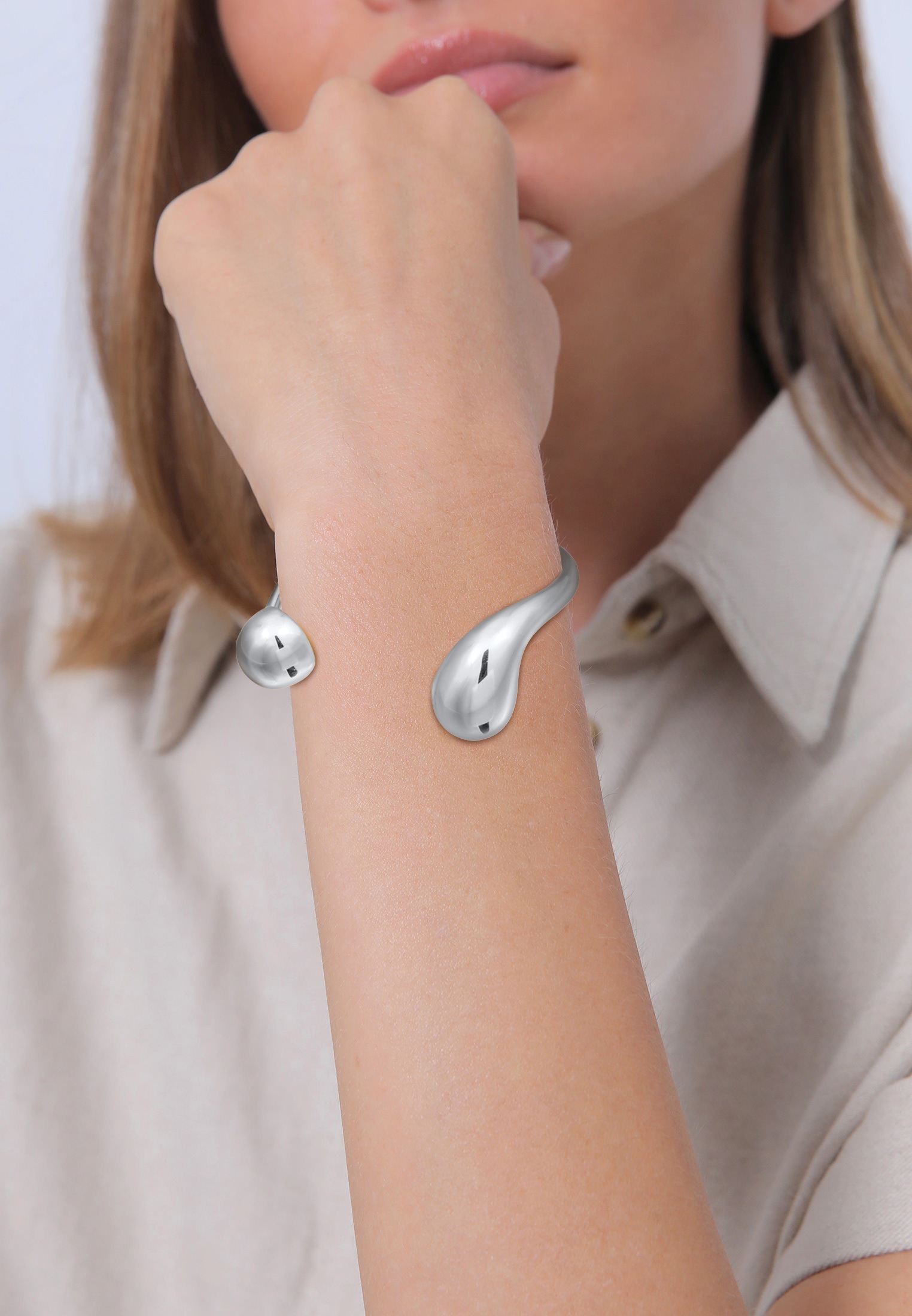 Elli Premium Armreif »Armband Armreif Tropfen 925 Sterling Silber«