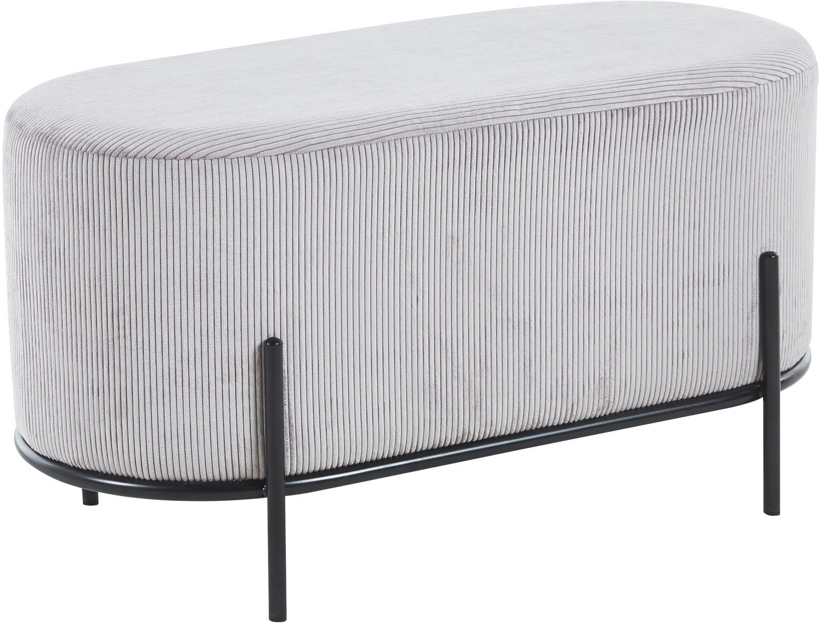 SalesFever Polsterhocker »Komfortabler Polsterhocker« mit Design-Gestell aus schwarzem Metall