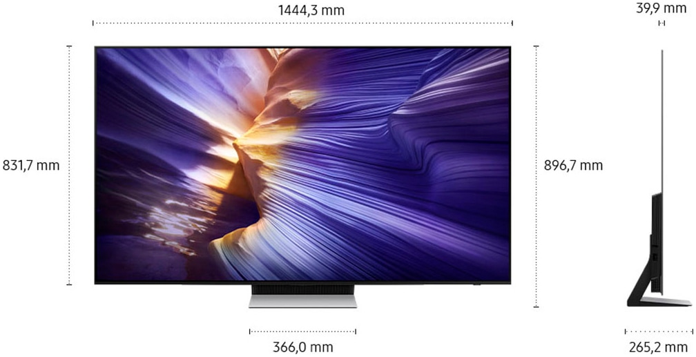 Samsung OLED-Fernseher »GQ65S90FAT« 163 cm/65 ″ Smart-TV HDR+, Dolby Atmos & AI Sound, Gaming Hub, Upscaling Pro, bis zu 144Hz