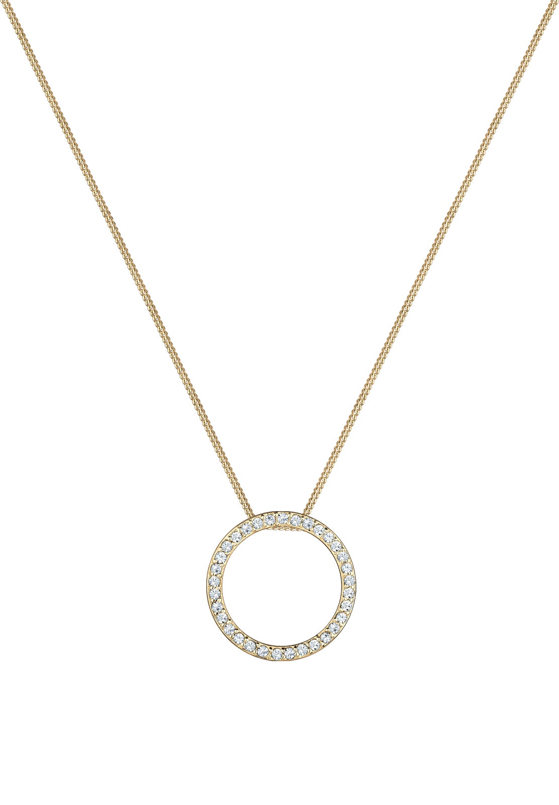 Elli Silberkette »Halskette Kreis 925 Silber^, mit Kristallen von Swarovski®«