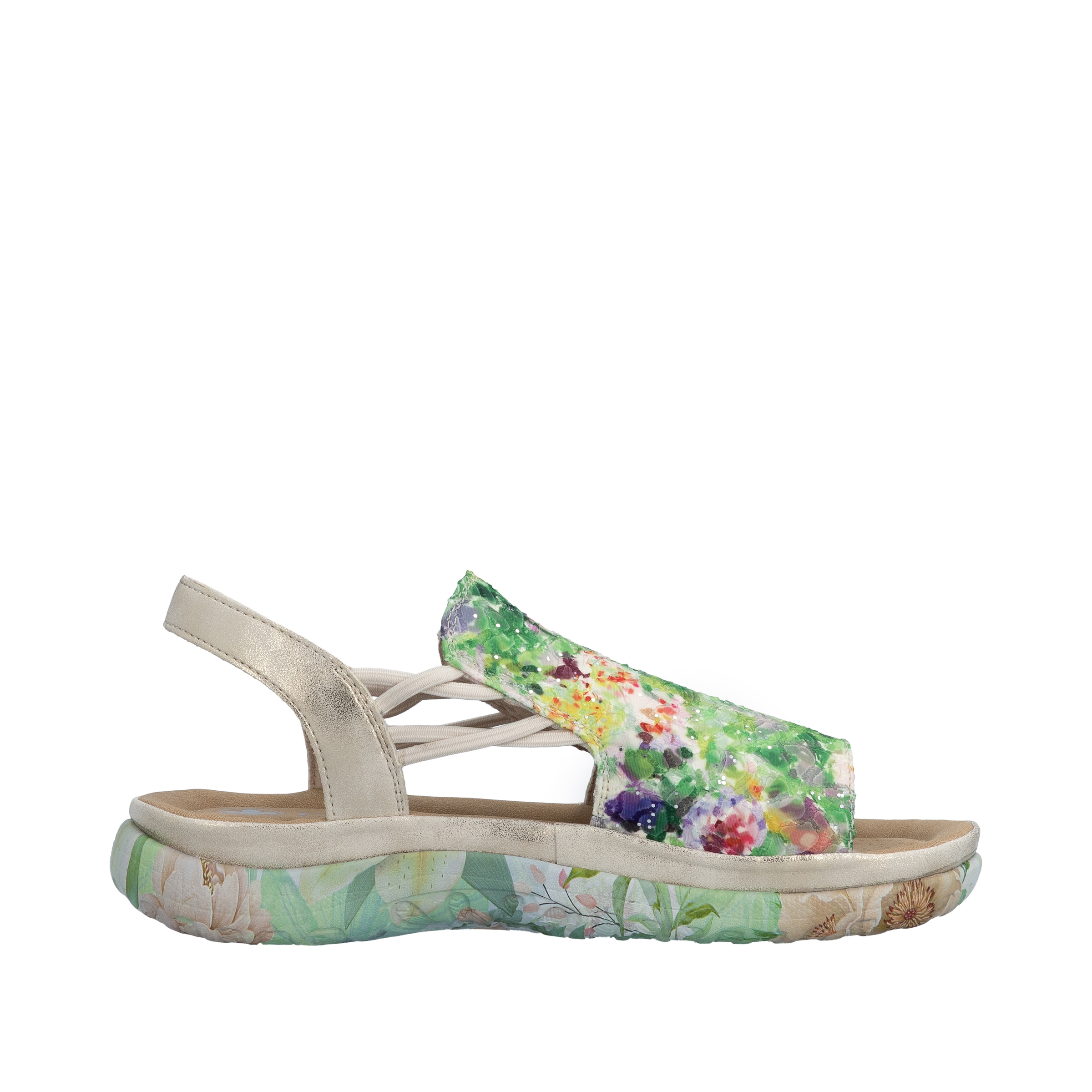 Rieker Sandale  Sommerschuh, Schlupfschuh mit seitlichen Gummizügen für guten Sitz